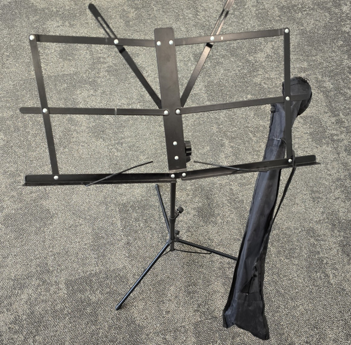 Folding Metal Sheet Music Stand Black Adjustable Tripod Portable