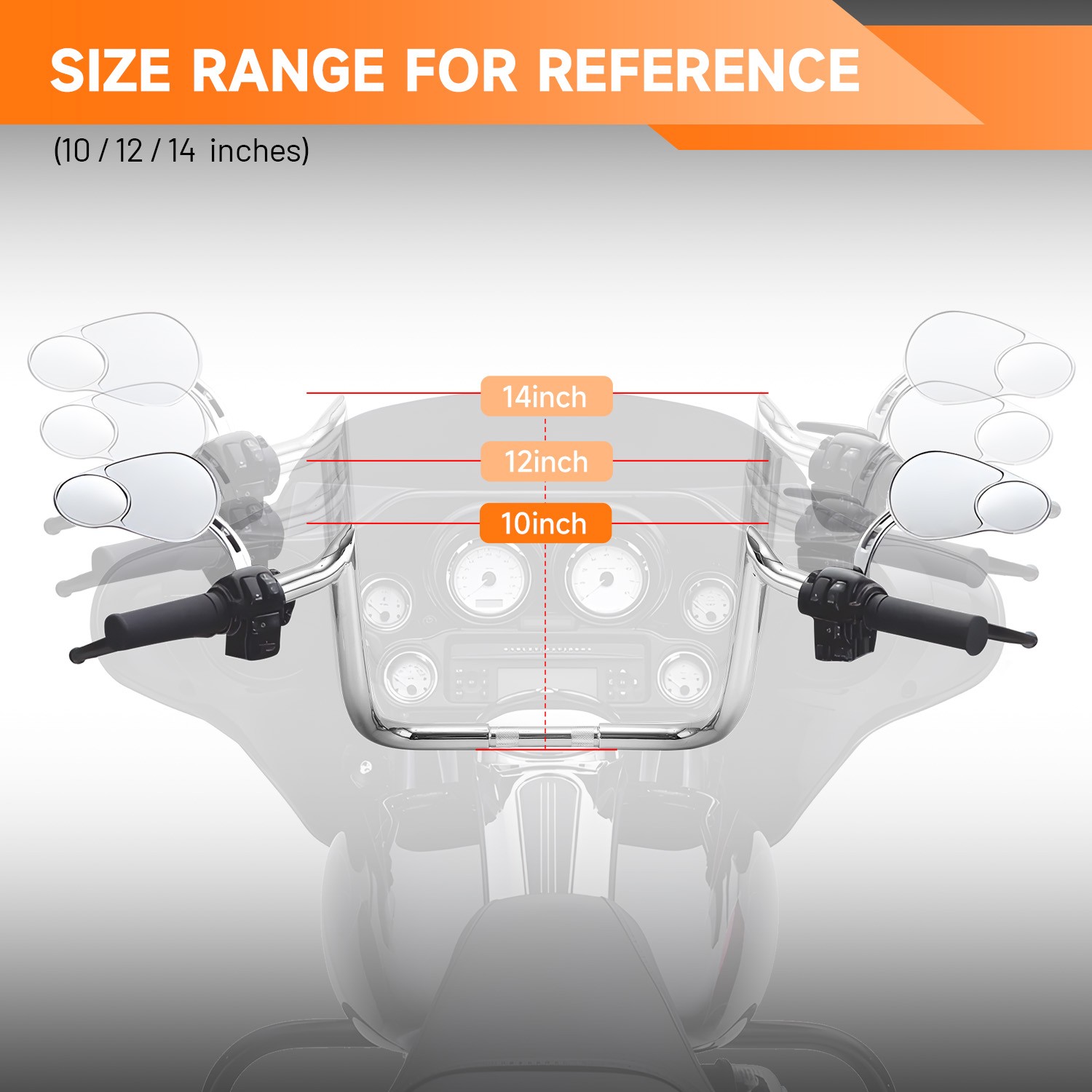 Pre-Wired 10" 12" 14" Meathook Bar Handlebar For Harley Electra Street Glide 14+