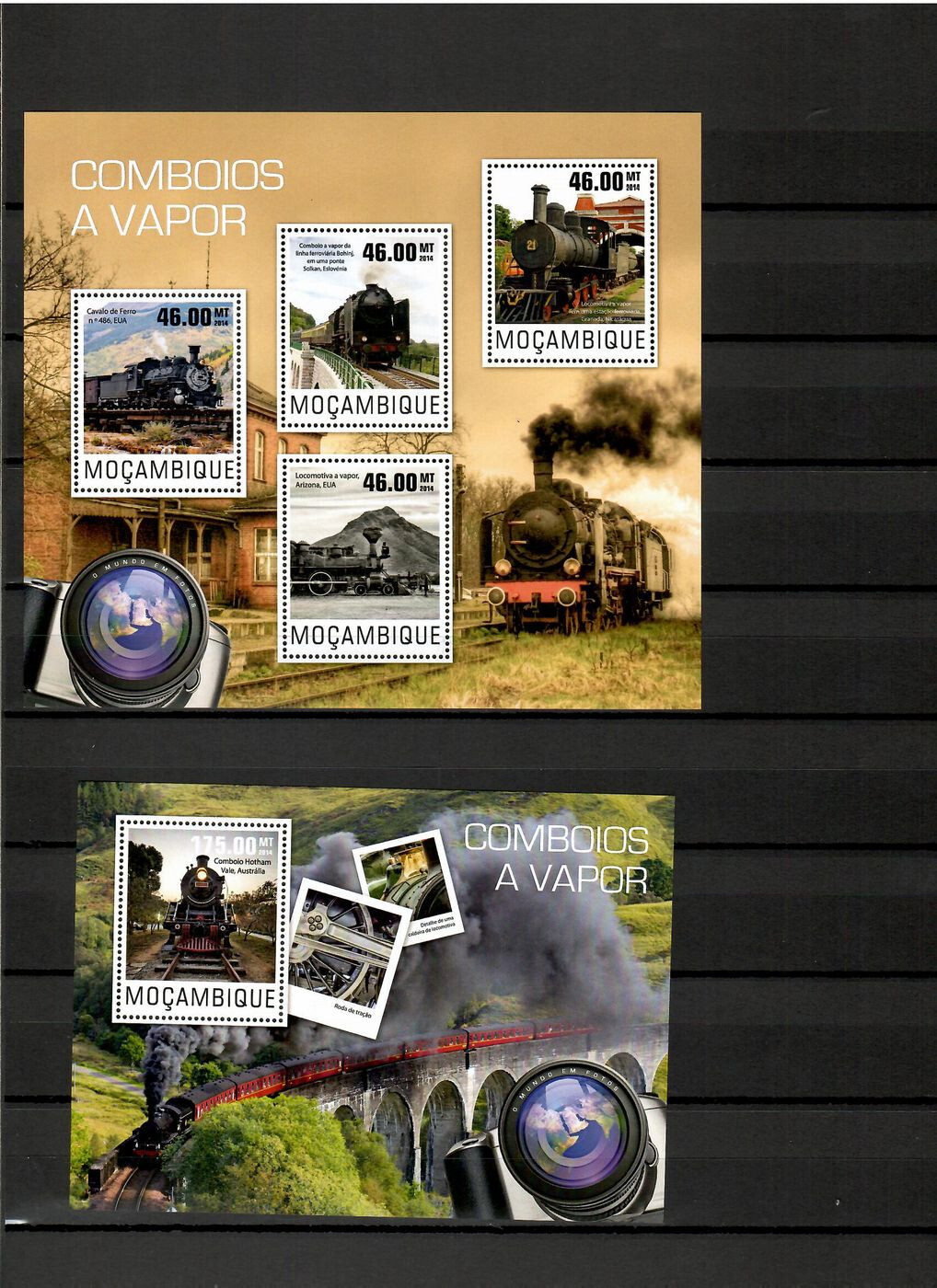 Steam locomotives trains railway 50 sheets MNH Collection [1] until 2014 #CNA162