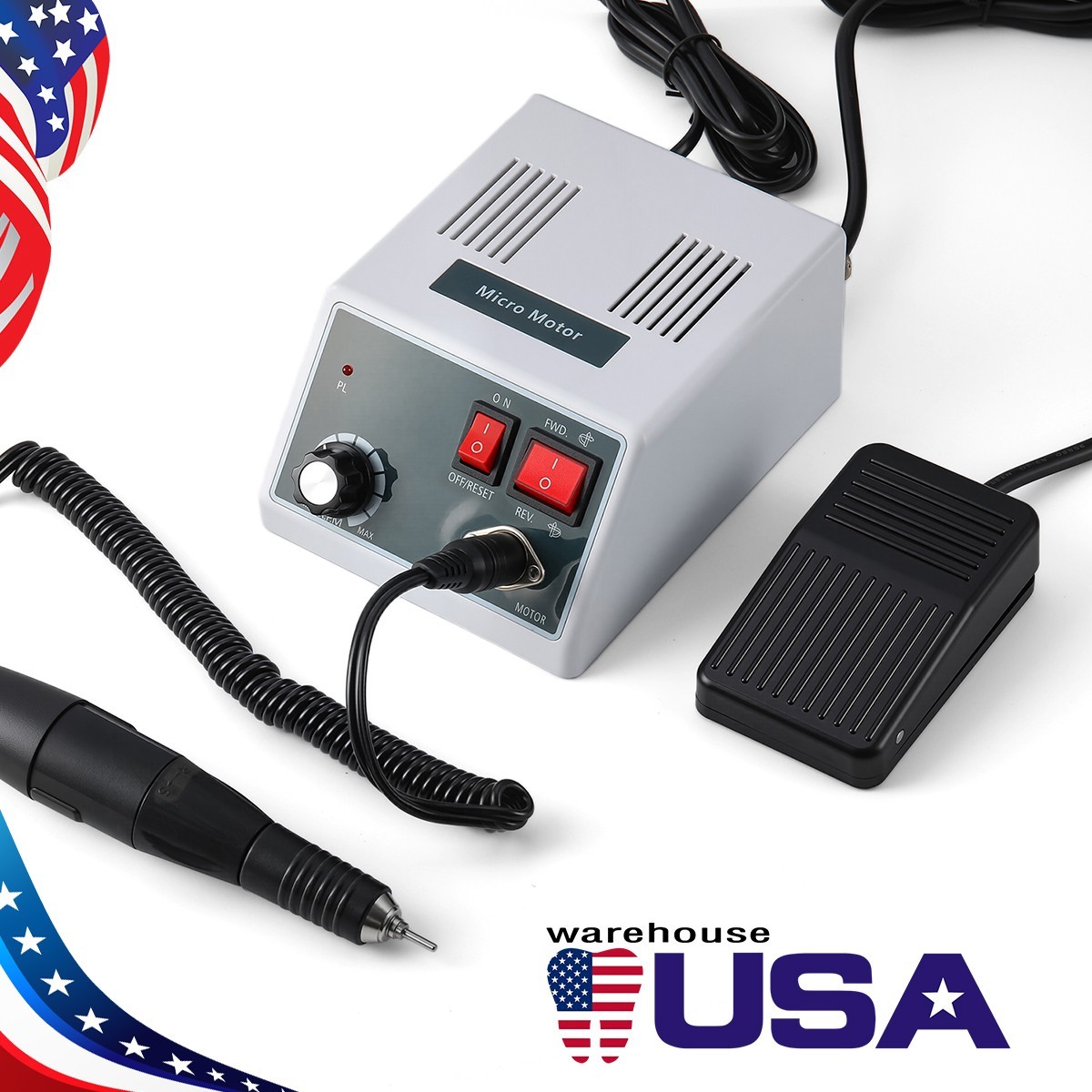 Dental Electric Micromotor Nail Drill 35K RPM Motor Polishing Carving Handpiece