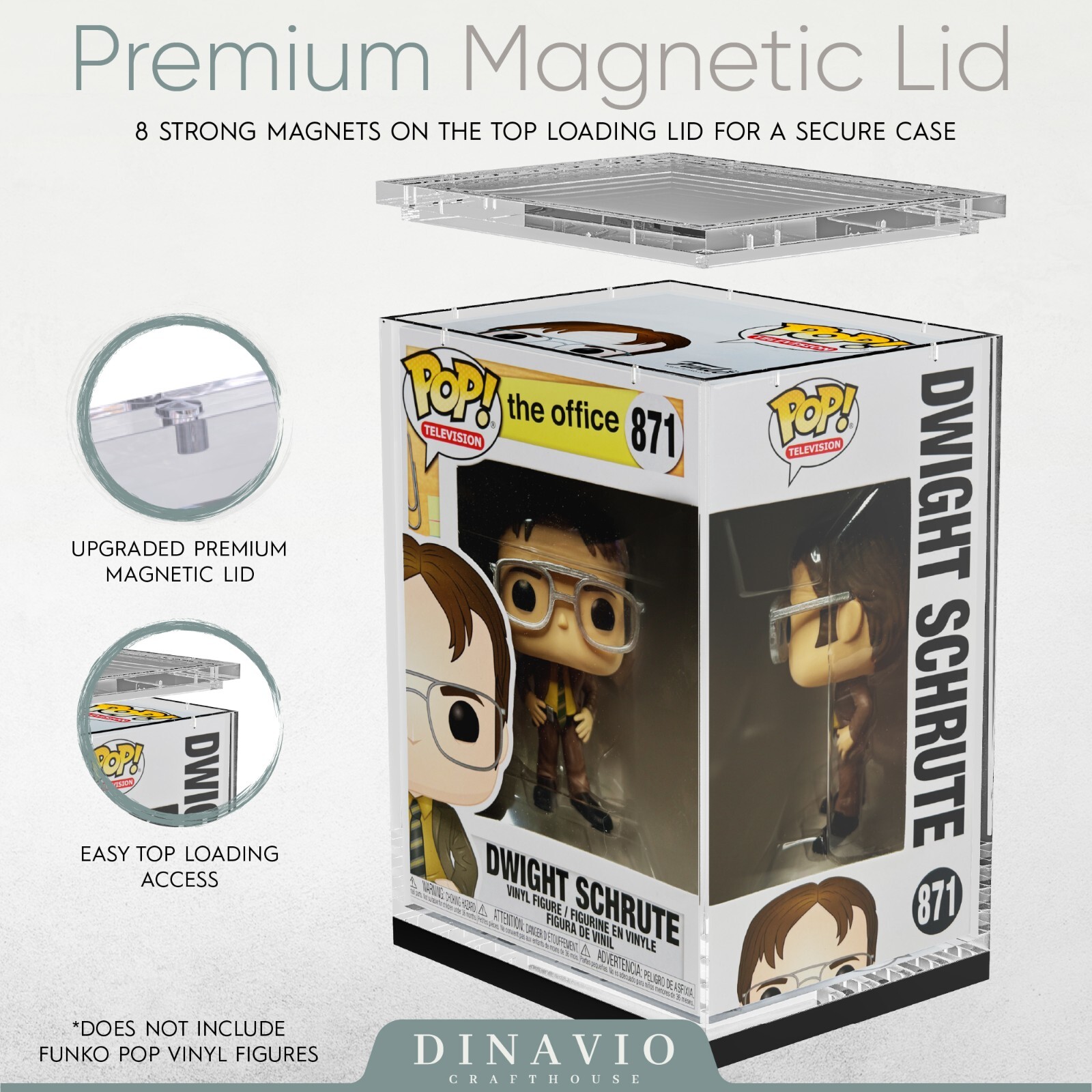 Acrylic Display Hard Case Funko Pop Protector Compatible with 4" Funko Pops