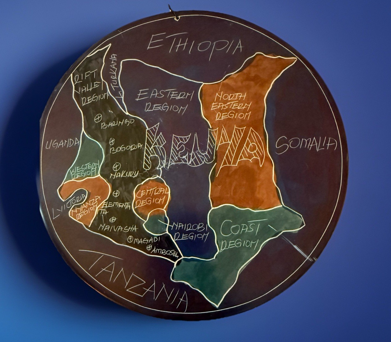 African Soapstone 6" Decorative Plate Map of Africa & Kenya Both Sides Beautiful