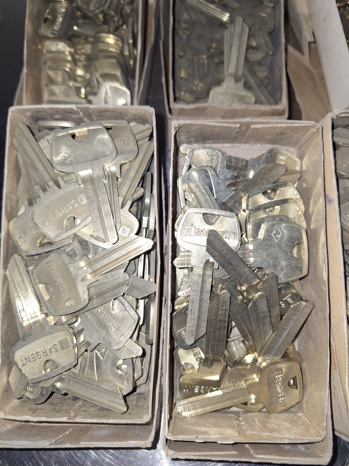 Large Lot of Key Blanks Sargent 8 Boxes Assorted Types 300 + N.O.S.