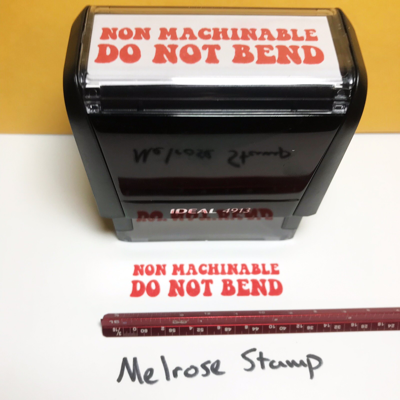 Non Machinable Do Not Bend Rubber Stamp Red Ink Self Inking Ideal 4913
