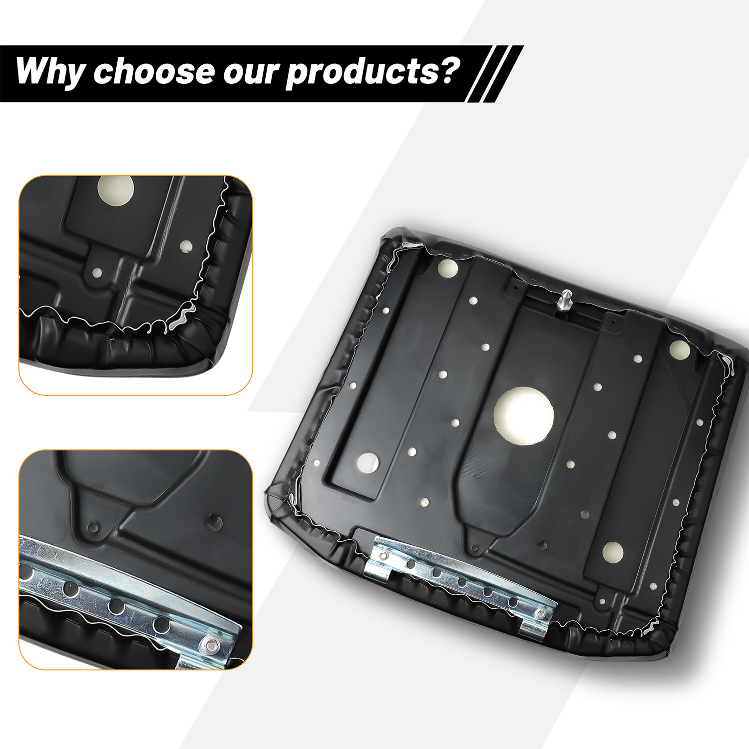 Driver & Passenger Seat Bottom for Polaris Ranger 900, 570, 1000,CREW