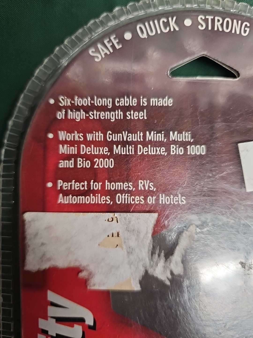 GunVault Security Cable - Six Foot Long - High Strength-Steel for GunVault Safes