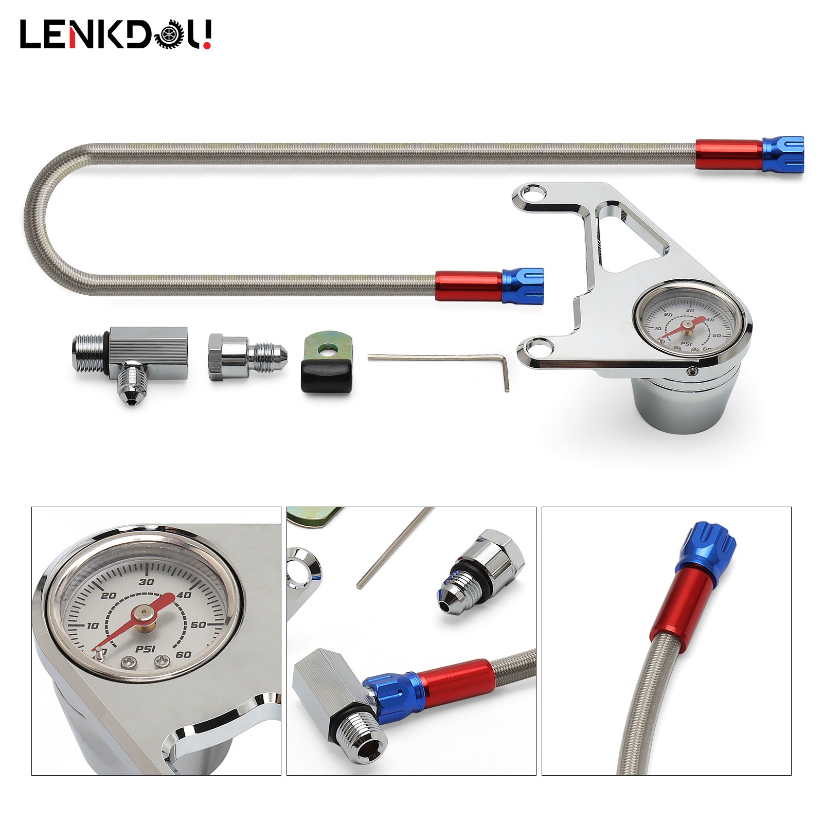 Chrome Oil Pressure Gauge Kit For Harley Twin Cam Touring Dyna Softail 1999-2017