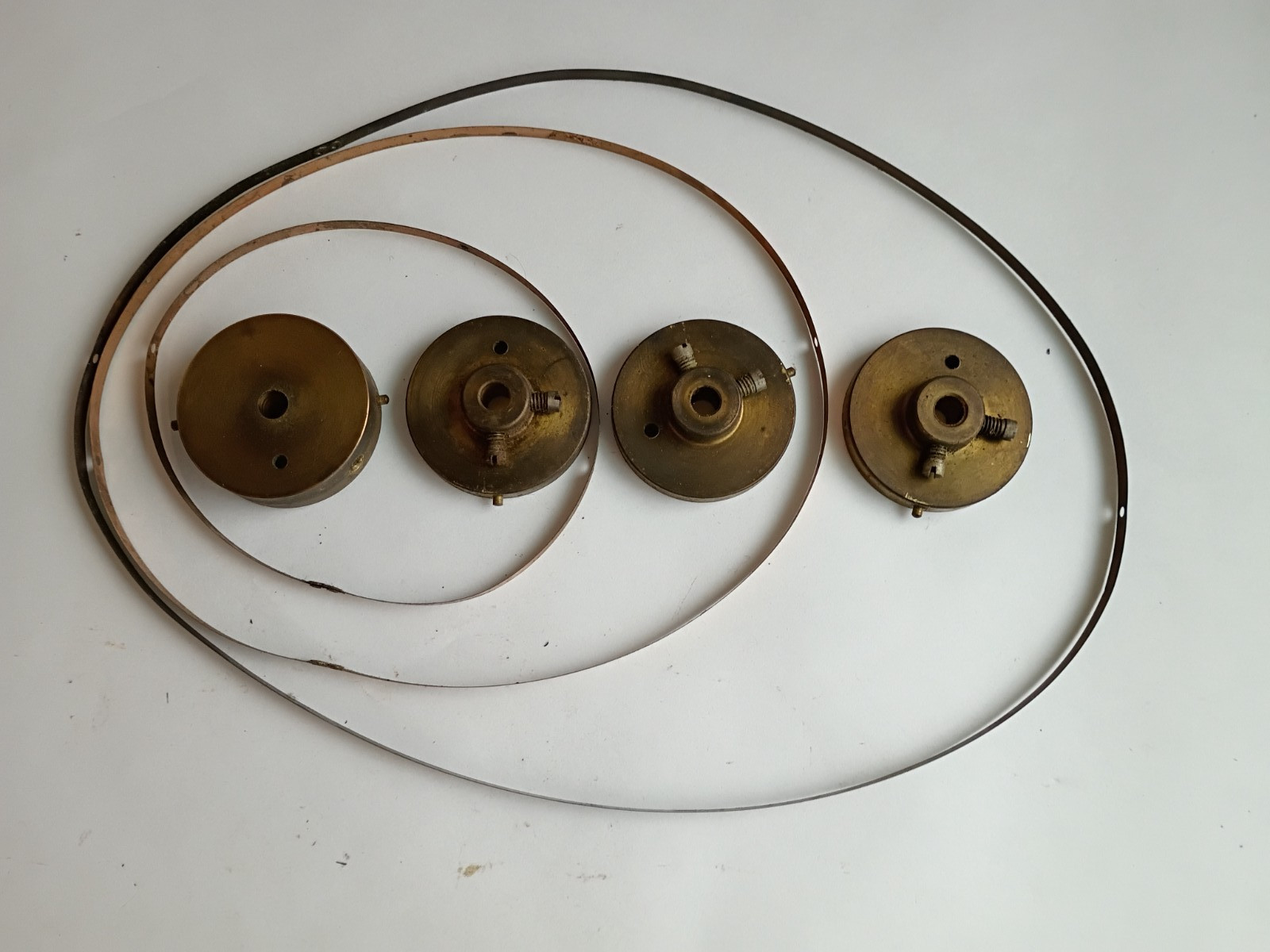 1928 Atwater Kent Model 44 Tuning Pulley Set Brass Wheels And Metal Bands