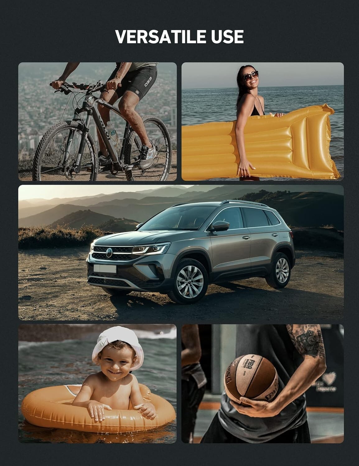 AstroAI Tire Inflator Portable Air Compressor Pump 150PSI 12V DC/110V AC NEW