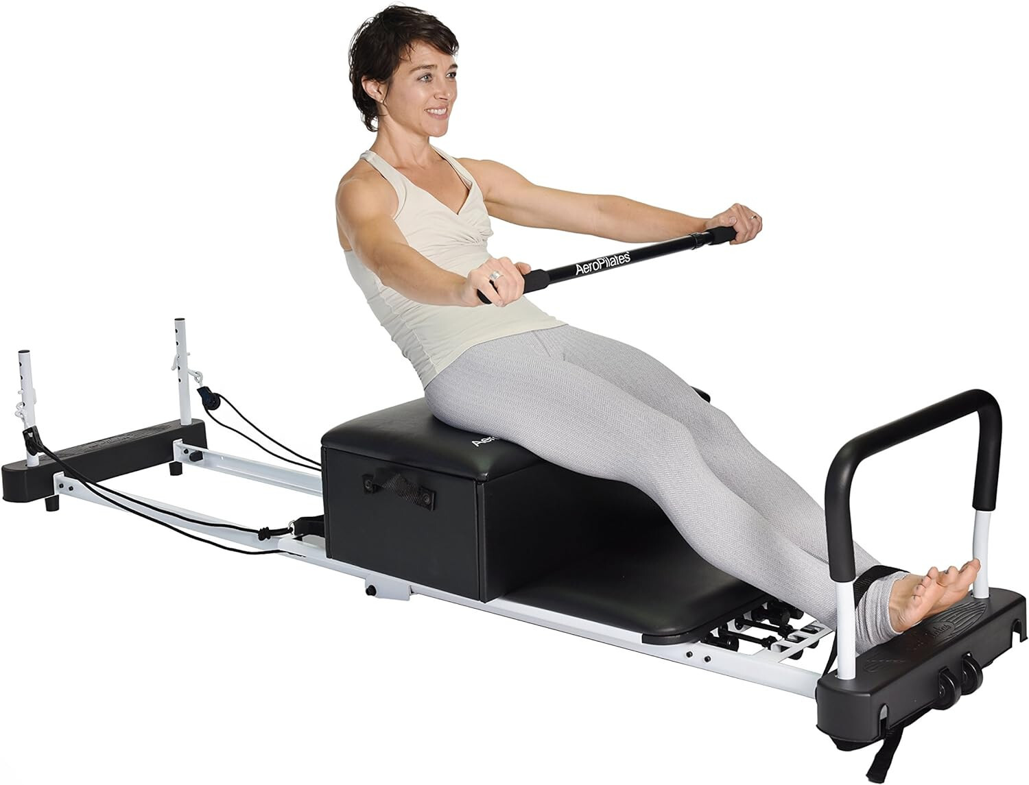 AeroPilates Pilates Exercise BOX and POLE Reformer Accessory + Strap Workout DVD