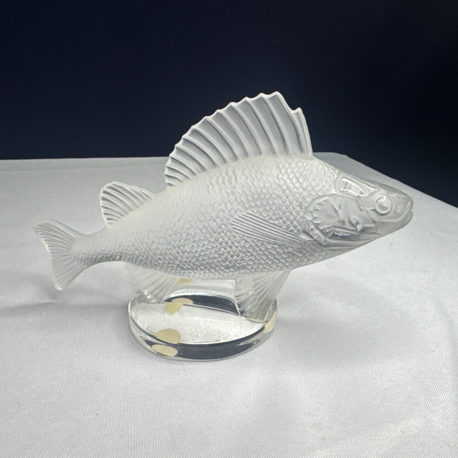 Signed Lalique Crystal Perch Art Glass “Poission Perche”