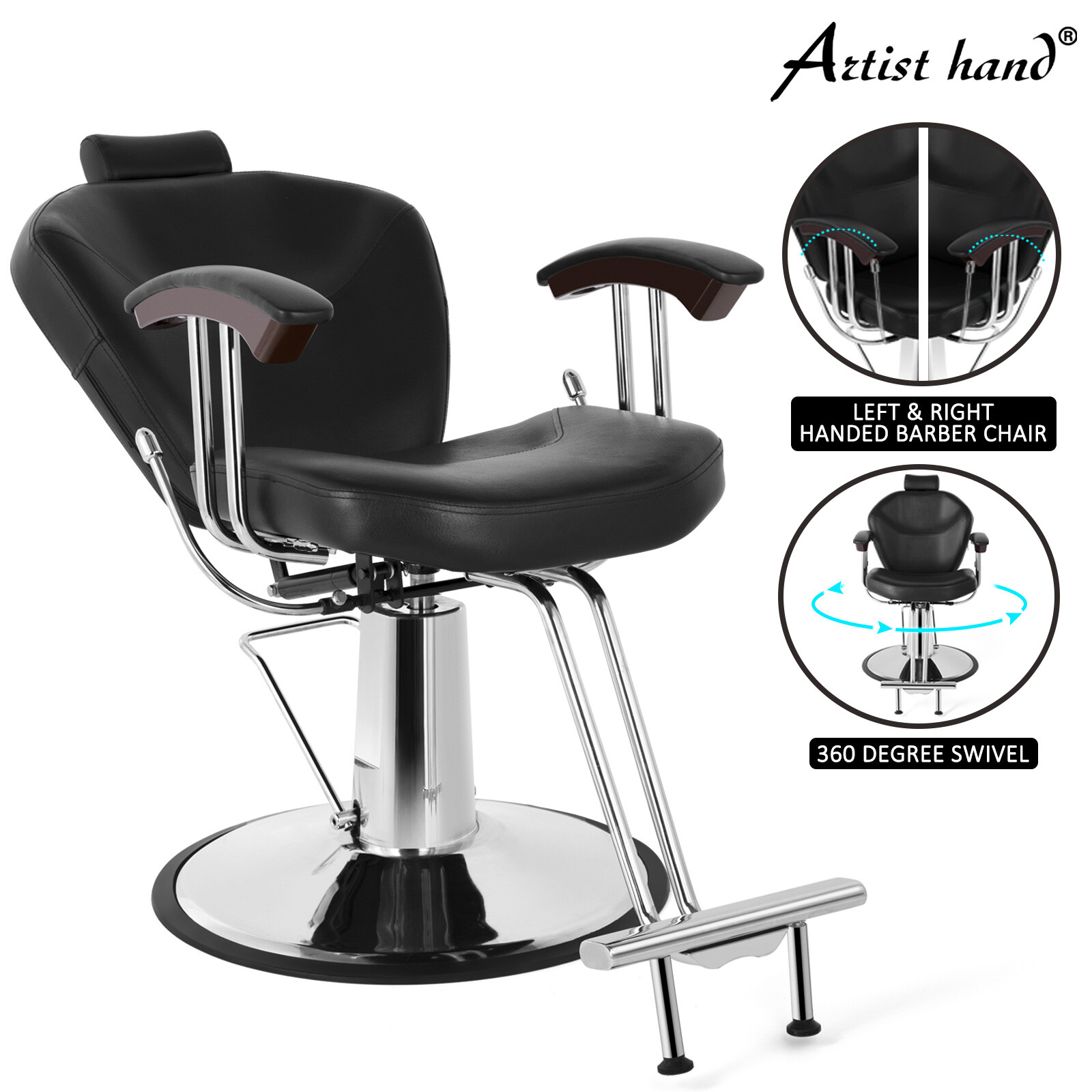 Artist hand Barber Chairs All Purpose Recline Hydraulic Beauty Salon Spa Styling