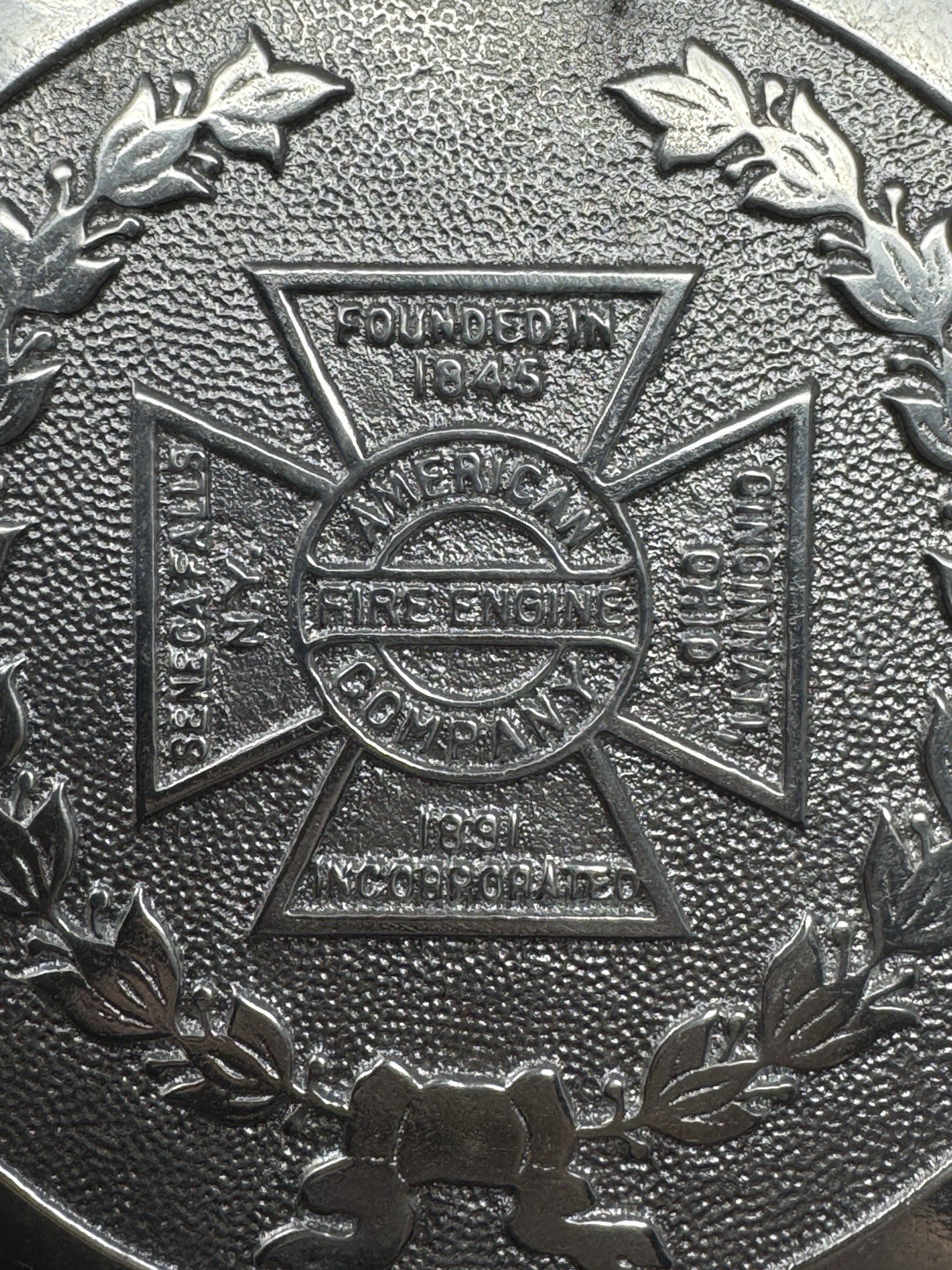 American Fire Engine Company Truck Apparatus Emblem Nameplate Badge Plaque 1845