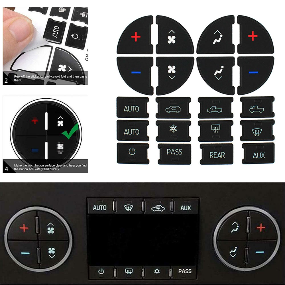 A/C Climate Control Button Repair Decal Sticker for Chevy Silverado Tahoe 07-14