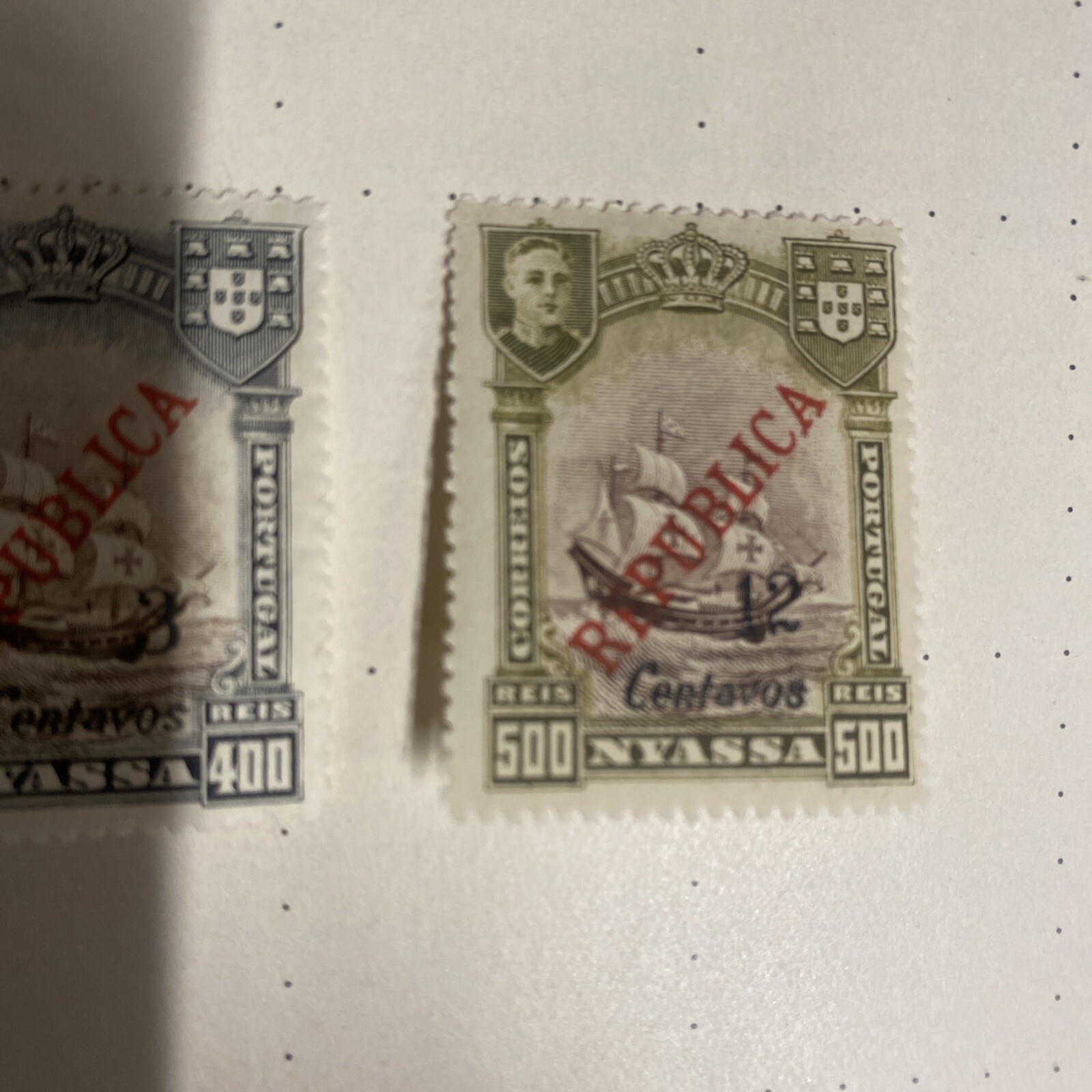 1911 Nyassa Ships Set of Three Surcharge Overprint •Mint Hinged LOOK 👀 RARE