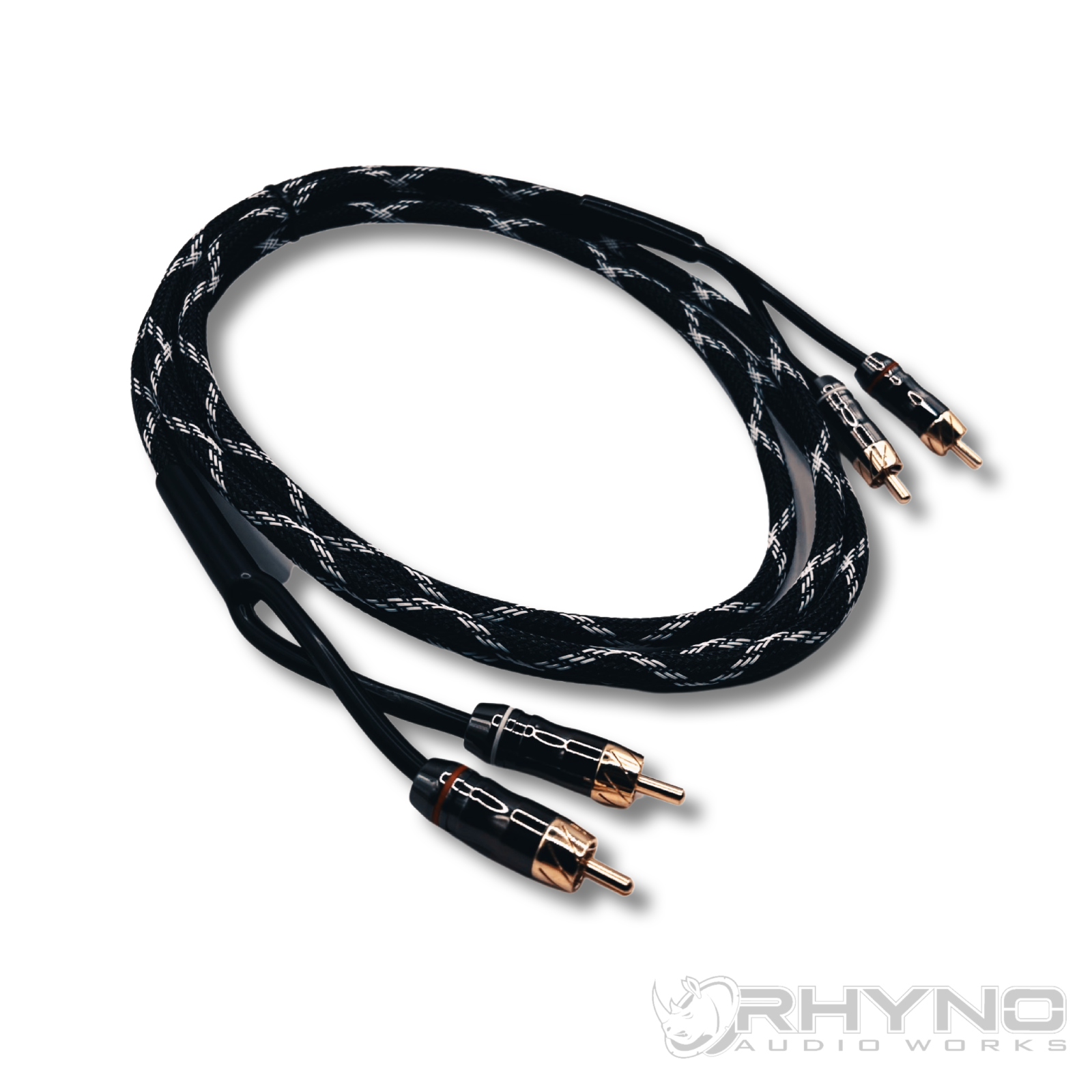 Rhyno Audio Works 8000 Series Car Audio /Motorcycle Audio RCA Cables (BLACK)