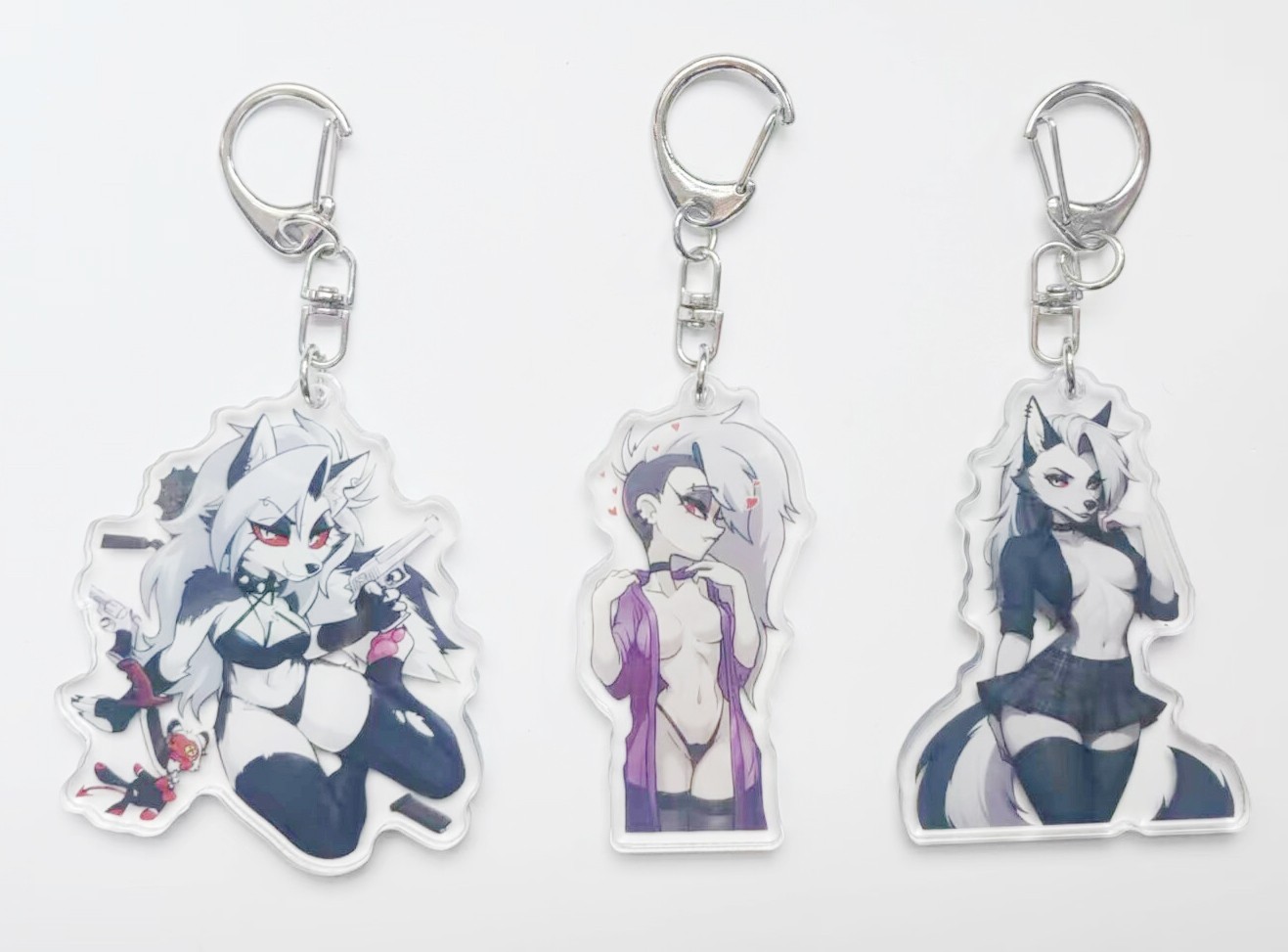 Set of 3 Loona Helluva Boss Acrylic Keychains Charms You Choose