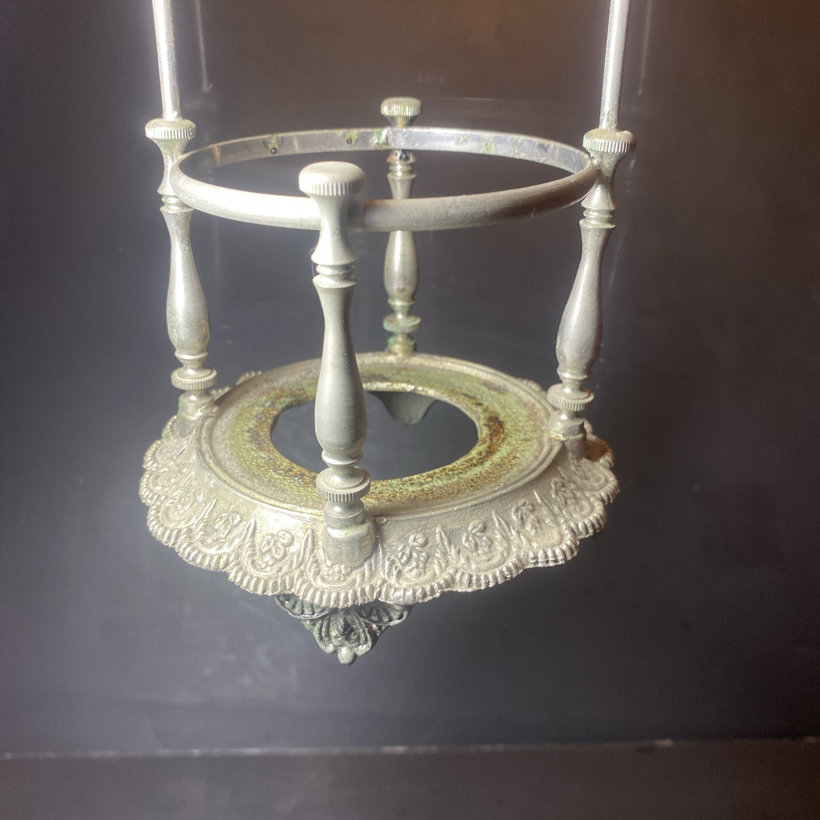 Antique Victorian Silverplated Bird & Floral Motif Frame. Taxidermy Stand Idea.