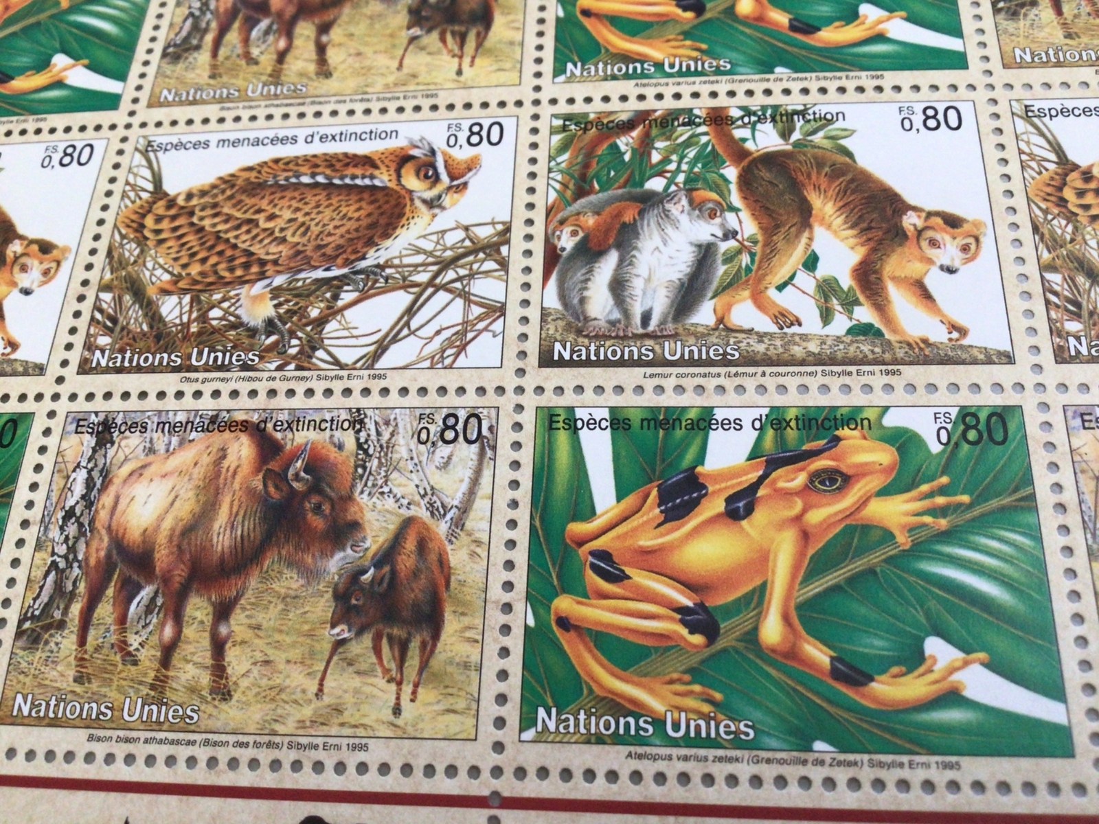 Endangered species mint never hinged sheet Stamps Ref 64104