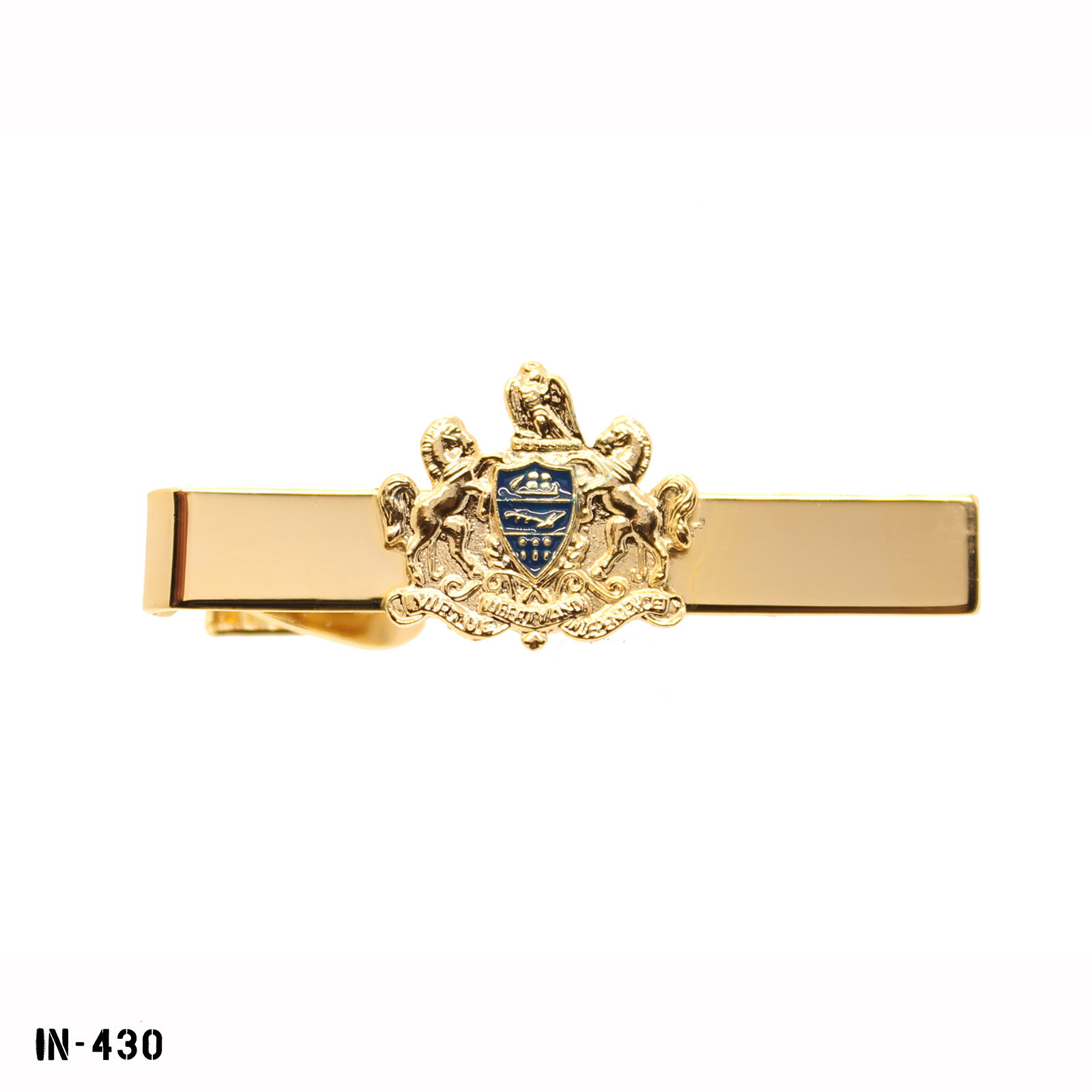 Pennsylvania State Seal Gold Tone Tie Bar ~ Tie Clasp ~ Clip ~ NOS Gemsco USA