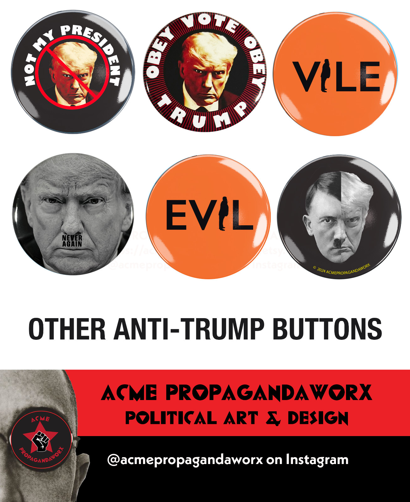 No Kings Day March 28 Anti Trump Protest Button - 2-1/4" Diameter