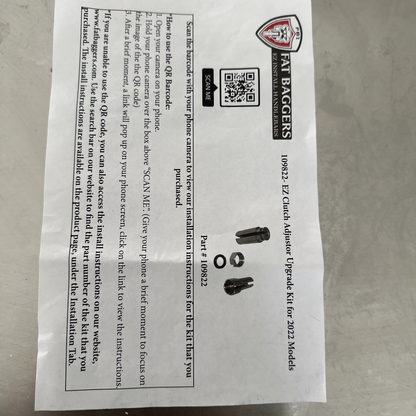 Fat Baggers EZ Clutch Adjuster Upgrade Kit #109822 Harley Davidson