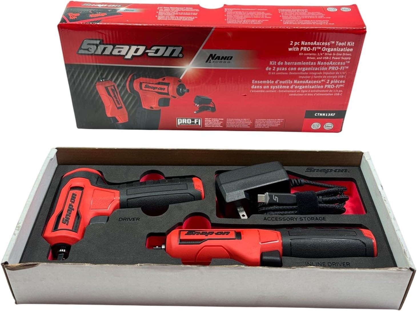 Snap On Tools CTNN13KF Nano/Axcess Tool Kit Red New 1/4drive 2pc ALL PEICES