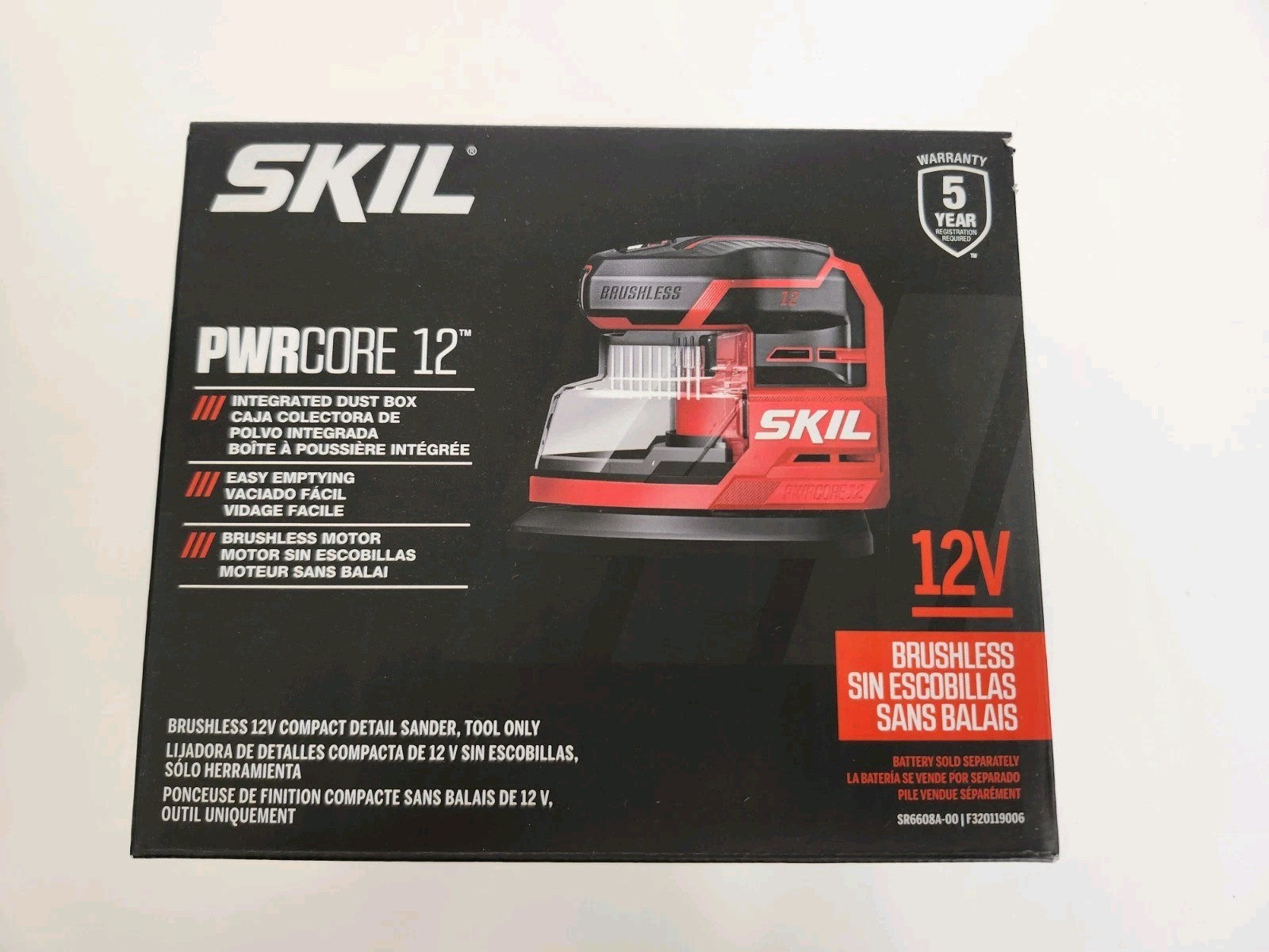 NEW SKIL PWR CORE 12 Brushless 12V Compact Detail Sander - Tool Only SR6608A-00
