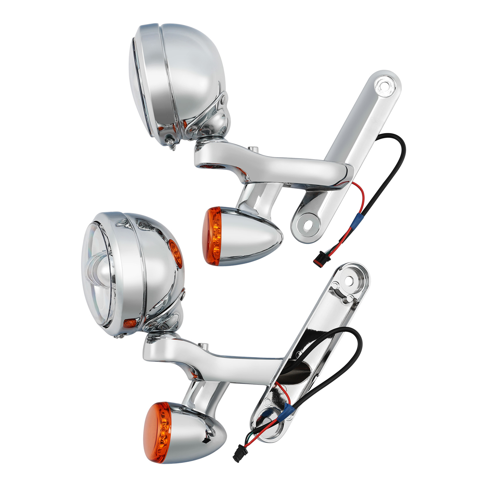 4.5" Turn Signal LED Spotlight Fog Light Bracket Fit For Harley Electra Glide US