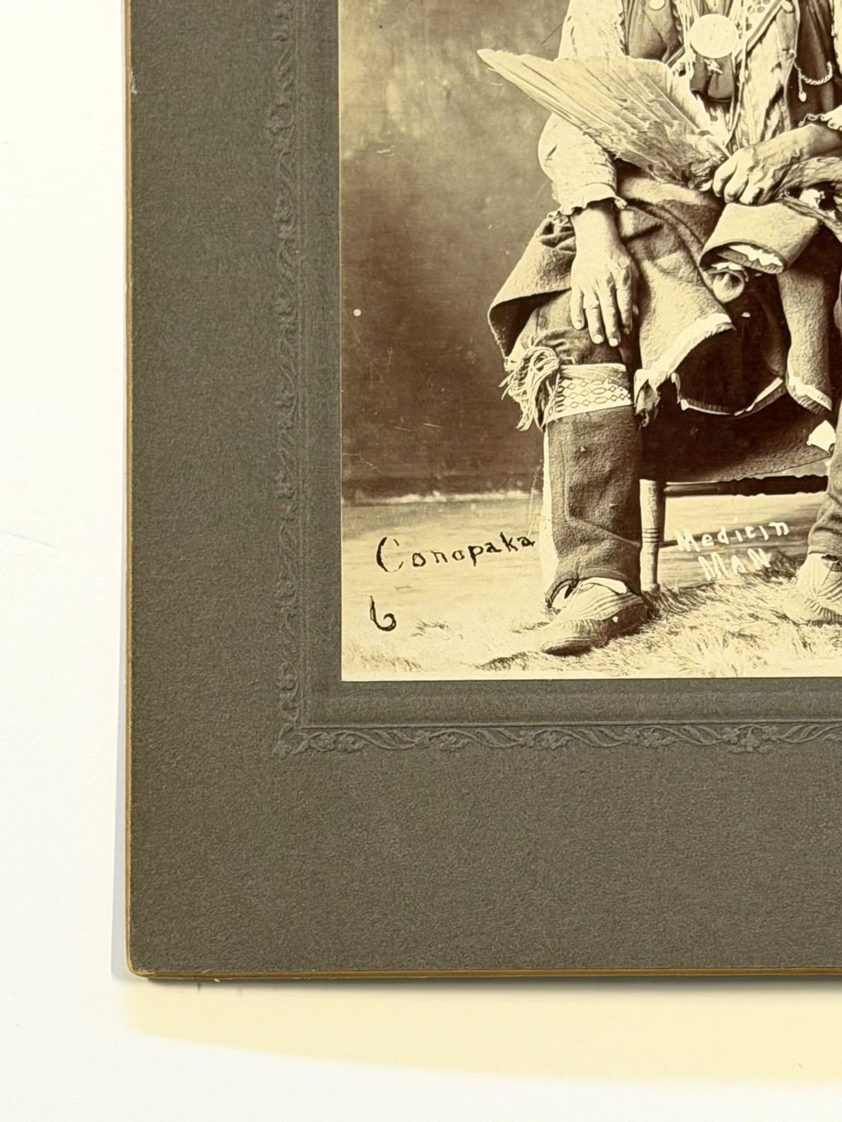 Vintage Native American Indian Portrait "Potawatomi Medicine Man Named Conapaka"