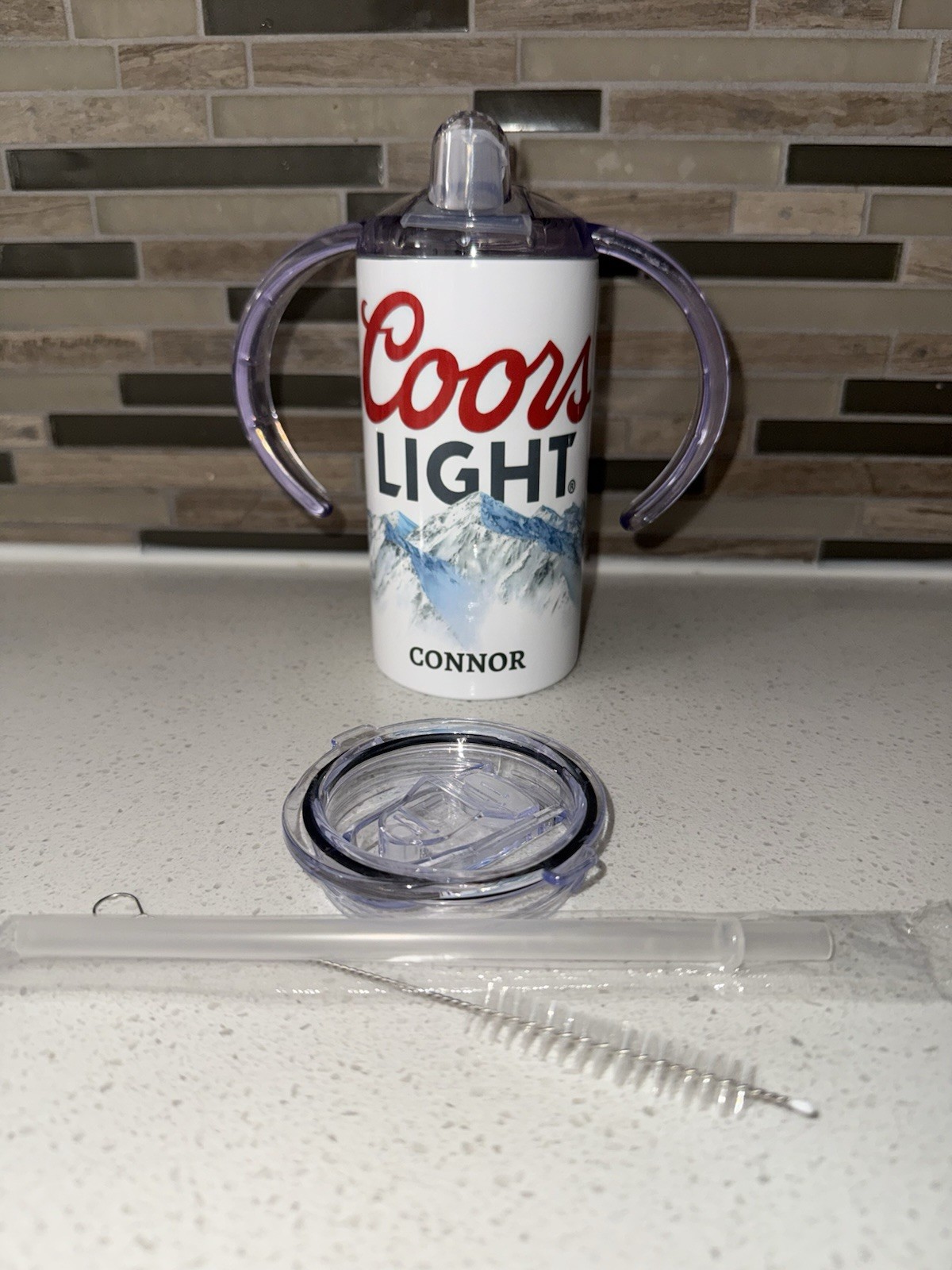 Coors Light Kids Sippy Cup – 12oz Stainless Steel – Funny & Functional!