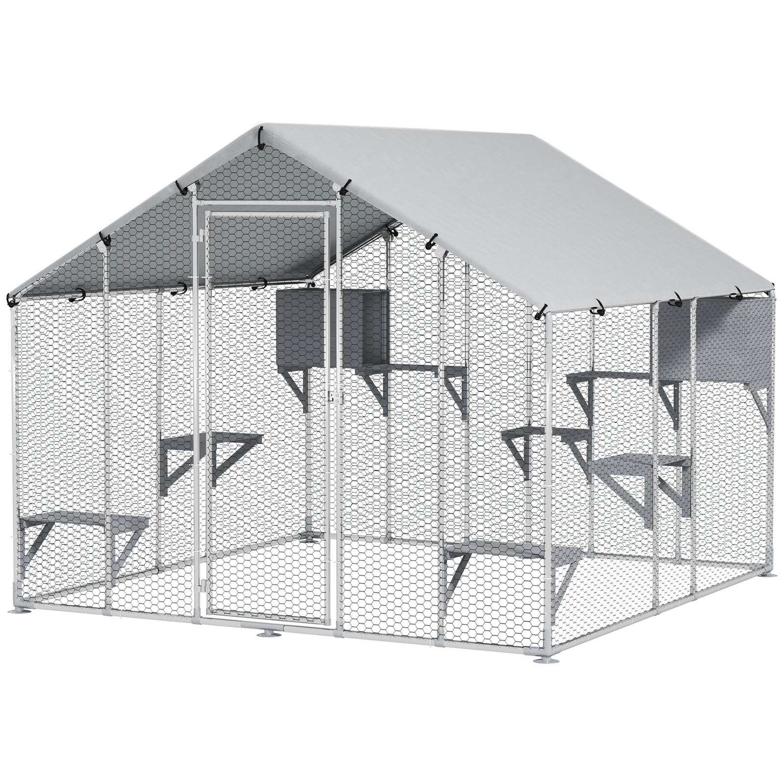 94.5" Extra Large Catio, Outdoor Cat Enclosure with Waterproof Cover
