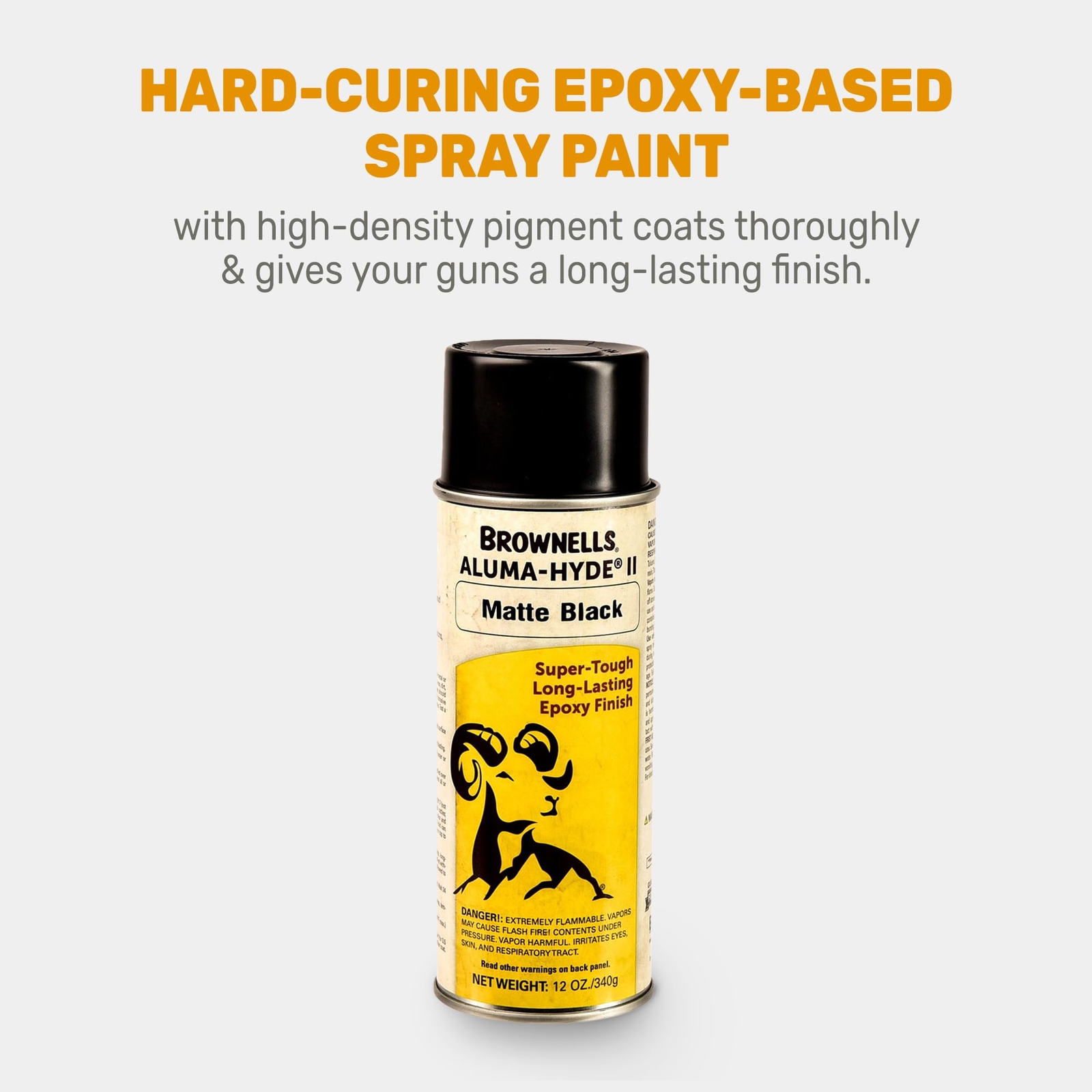 Brownells Aluma-Hyde 2 Epoxy Based Firearms Finish Aerosol Can Matte Black