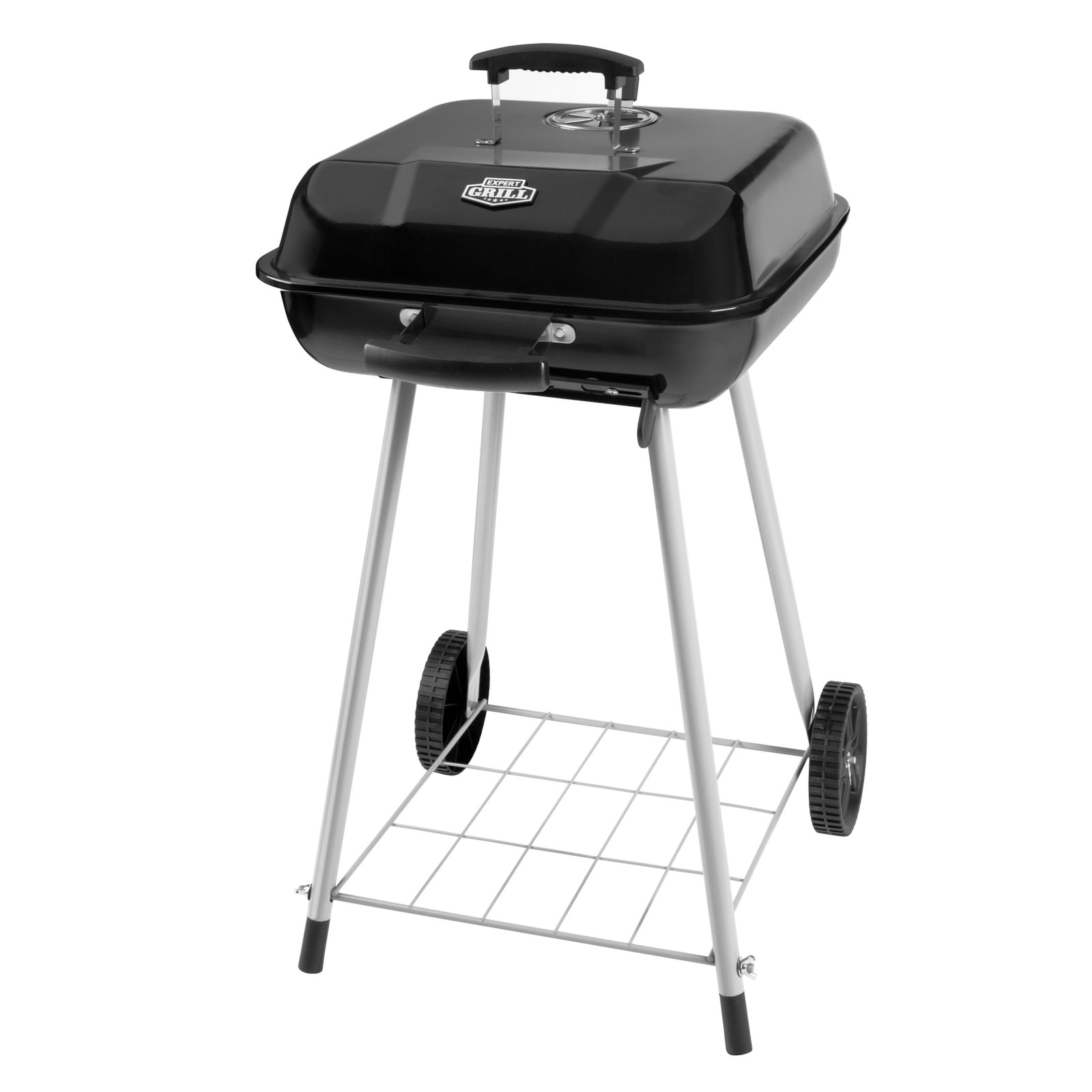 Charcoal Grill, 17.5 Inch Charcoal Grill with Wheels, Black