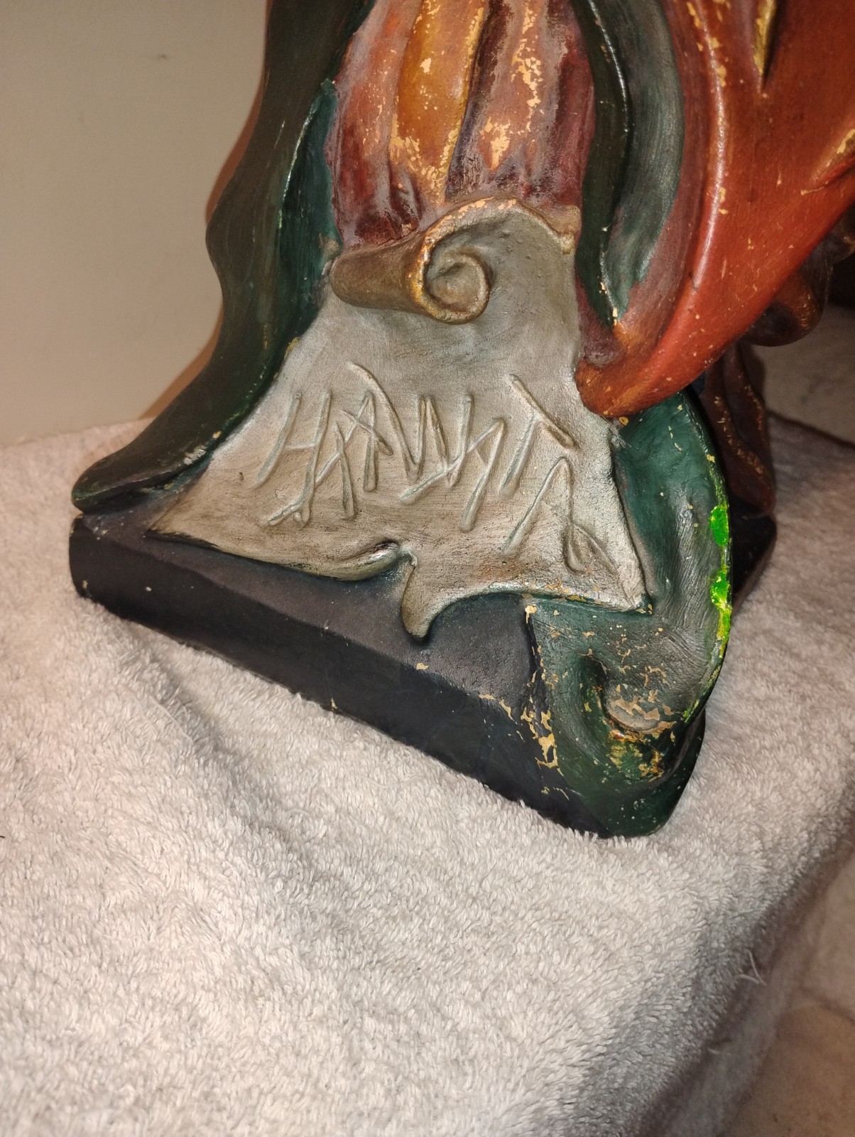 Vtg Hiawatha Native American Chalkware Bust Figure Cigar Store Statue SUPERB 21"