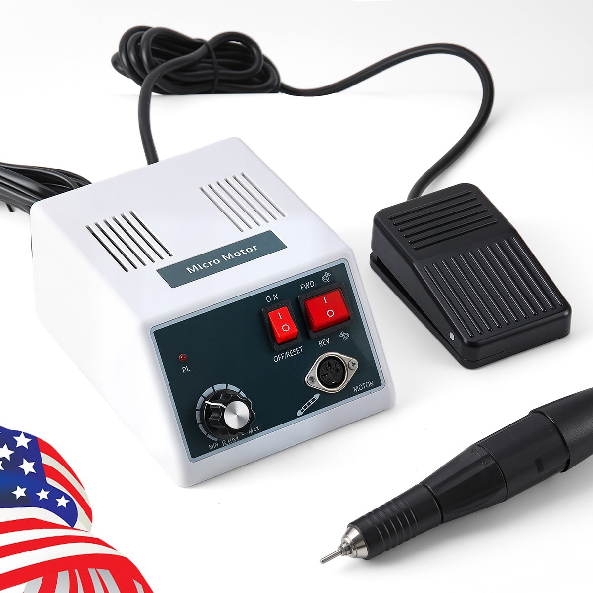 Dental Electric Micromotor Nail Drill 35K RPM Motor Polishing Carving Handpiece