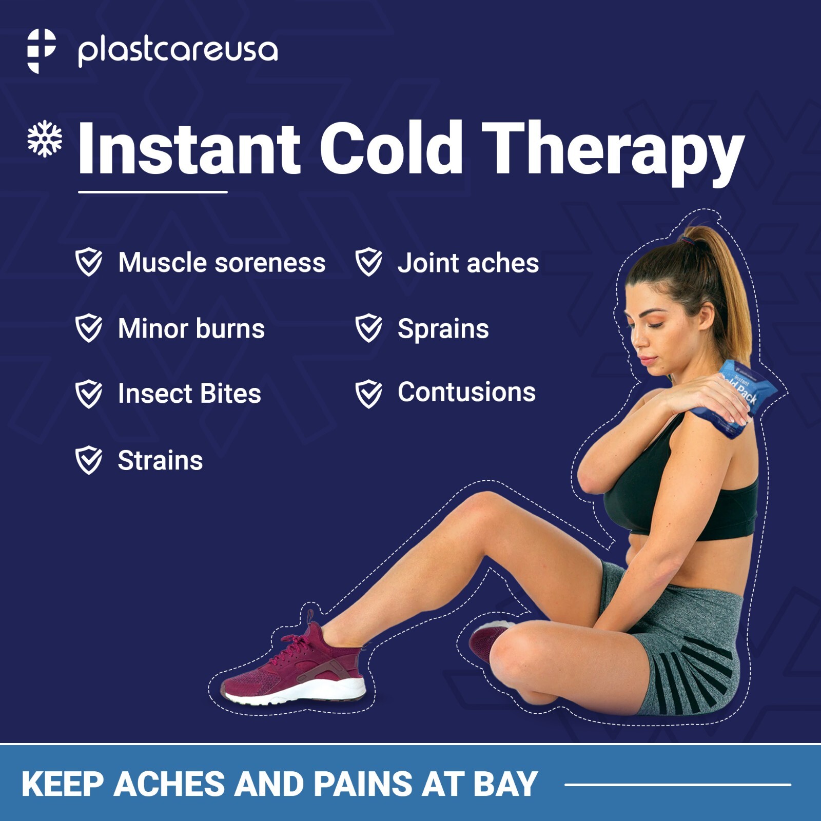 25 5" x 6" Cold Packs Disposable for Injuries Pain Aid Dental