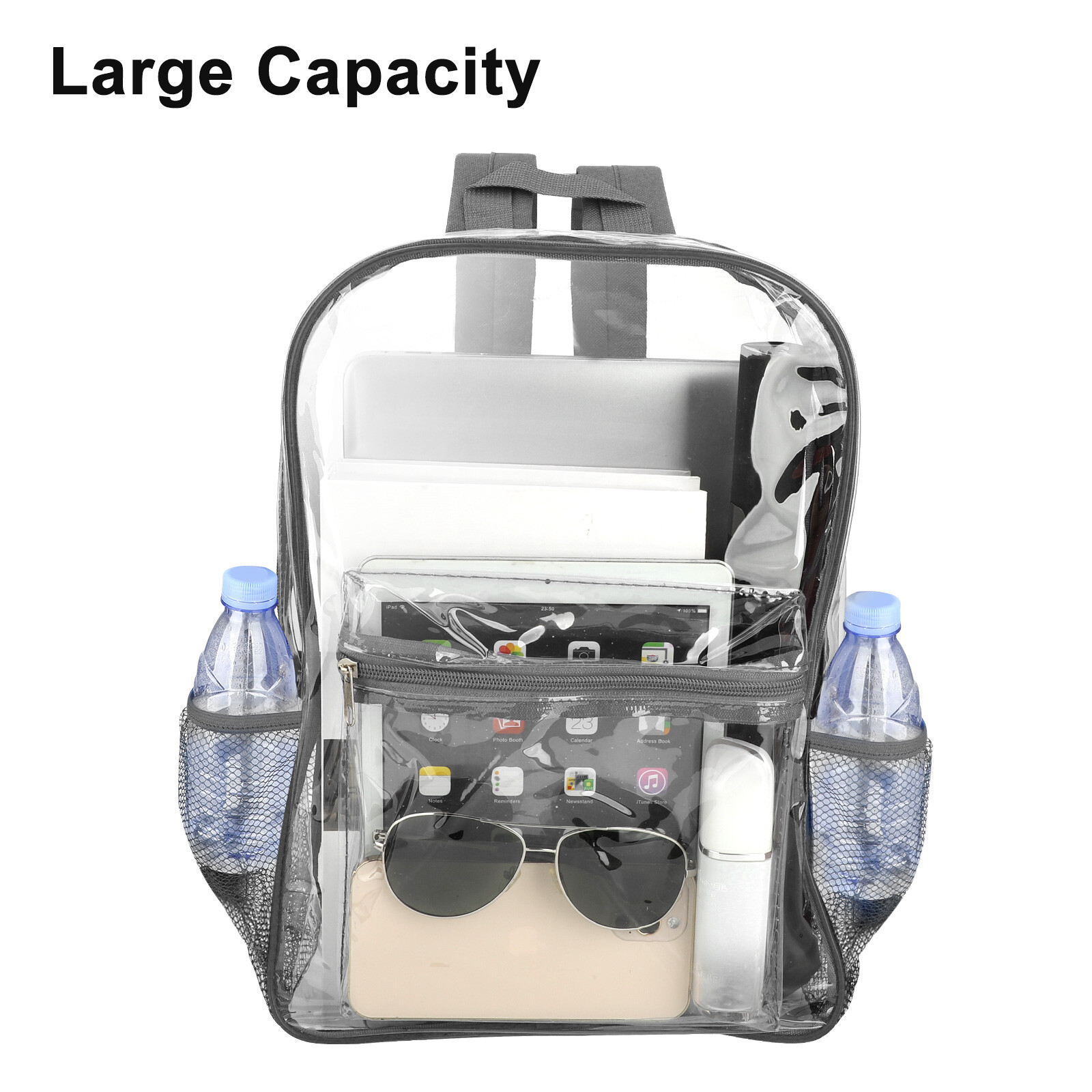 Heavy Duty Clear Backpack Waterproof Transparent Sling Bag See Through Book-bag