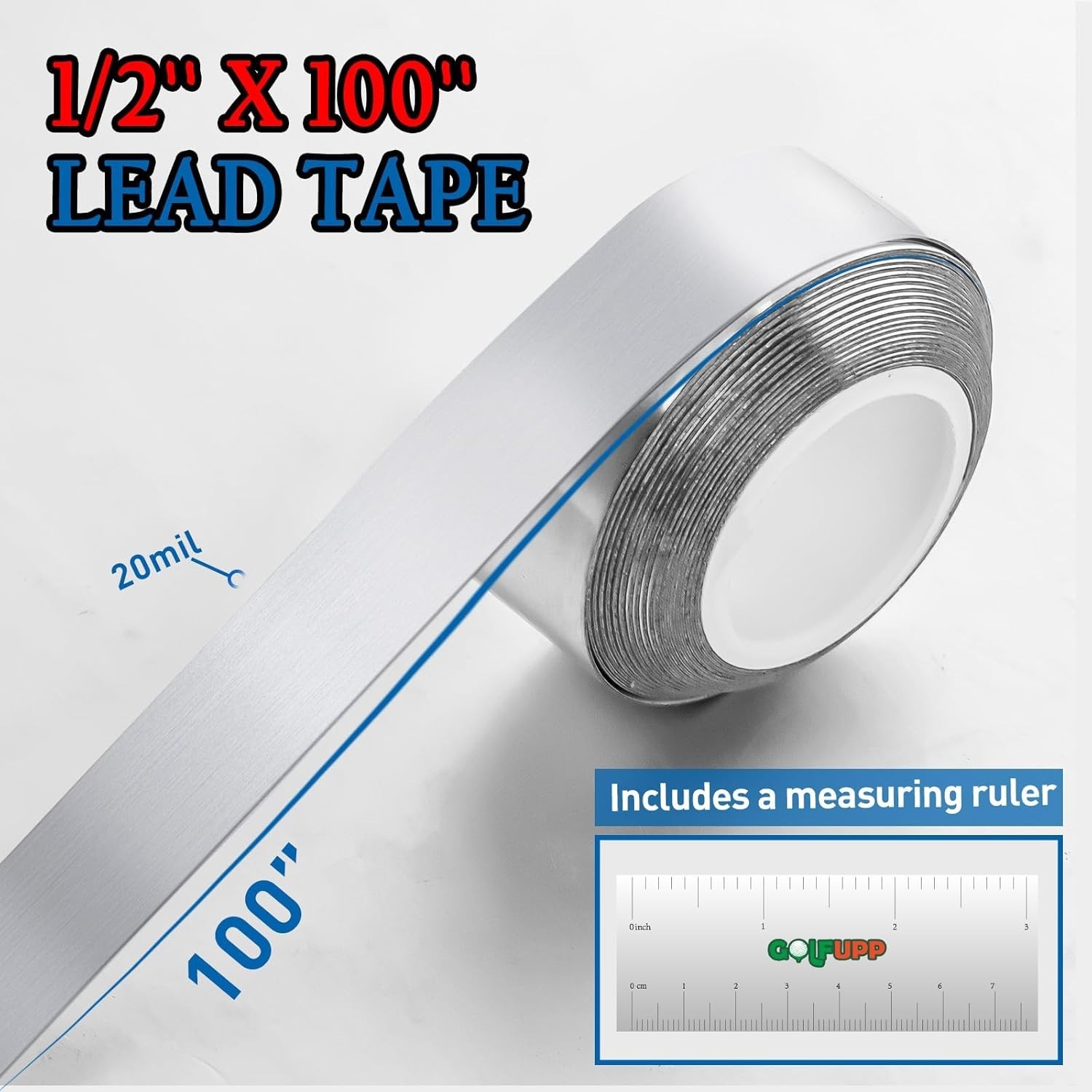 0.5 to 2 Grams Per Inch High Density Golf Lead Tape 1/2'' x 60''
