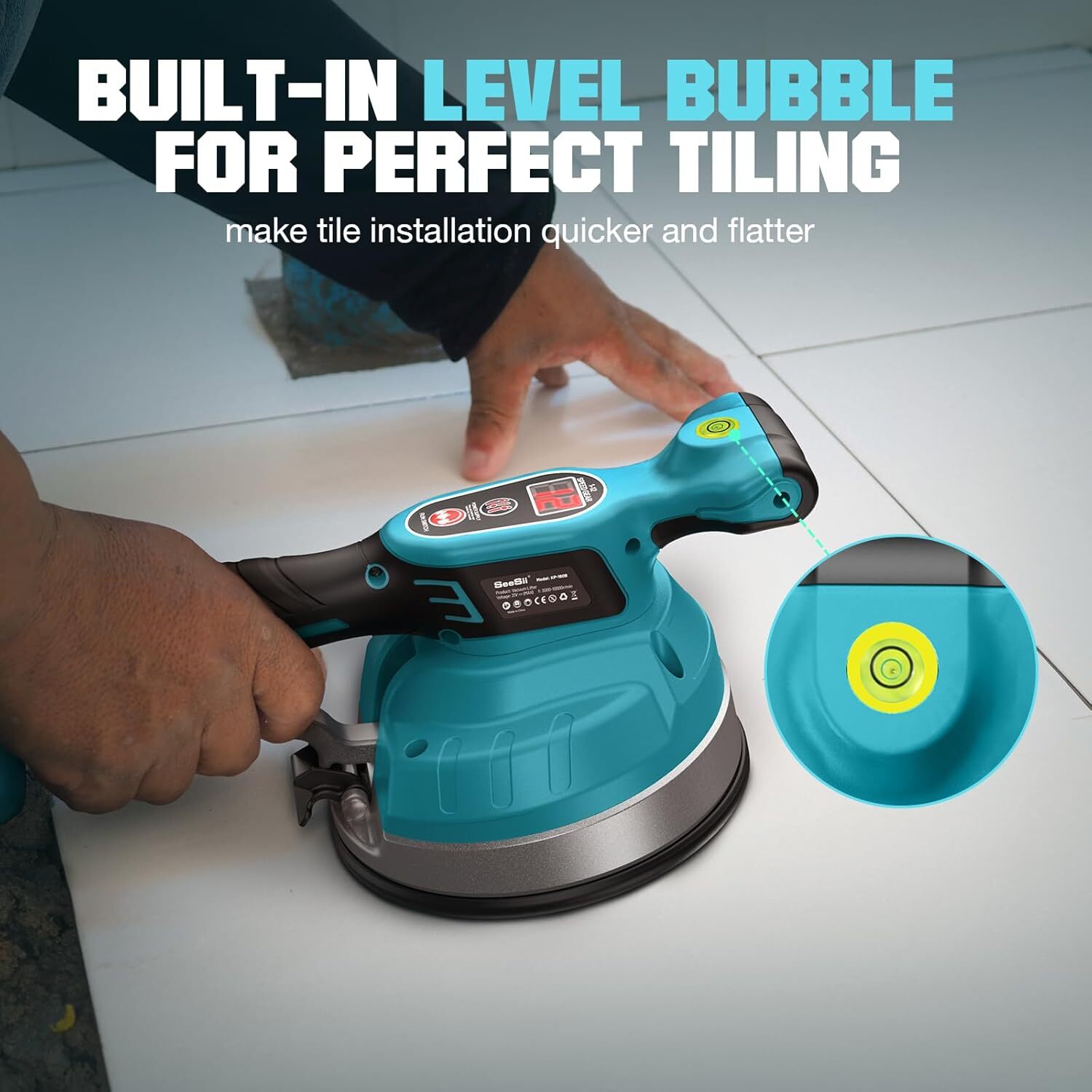 Tile Installation Tool Vibration Machine Single Tile Suction Cup Max 60KG /120LB