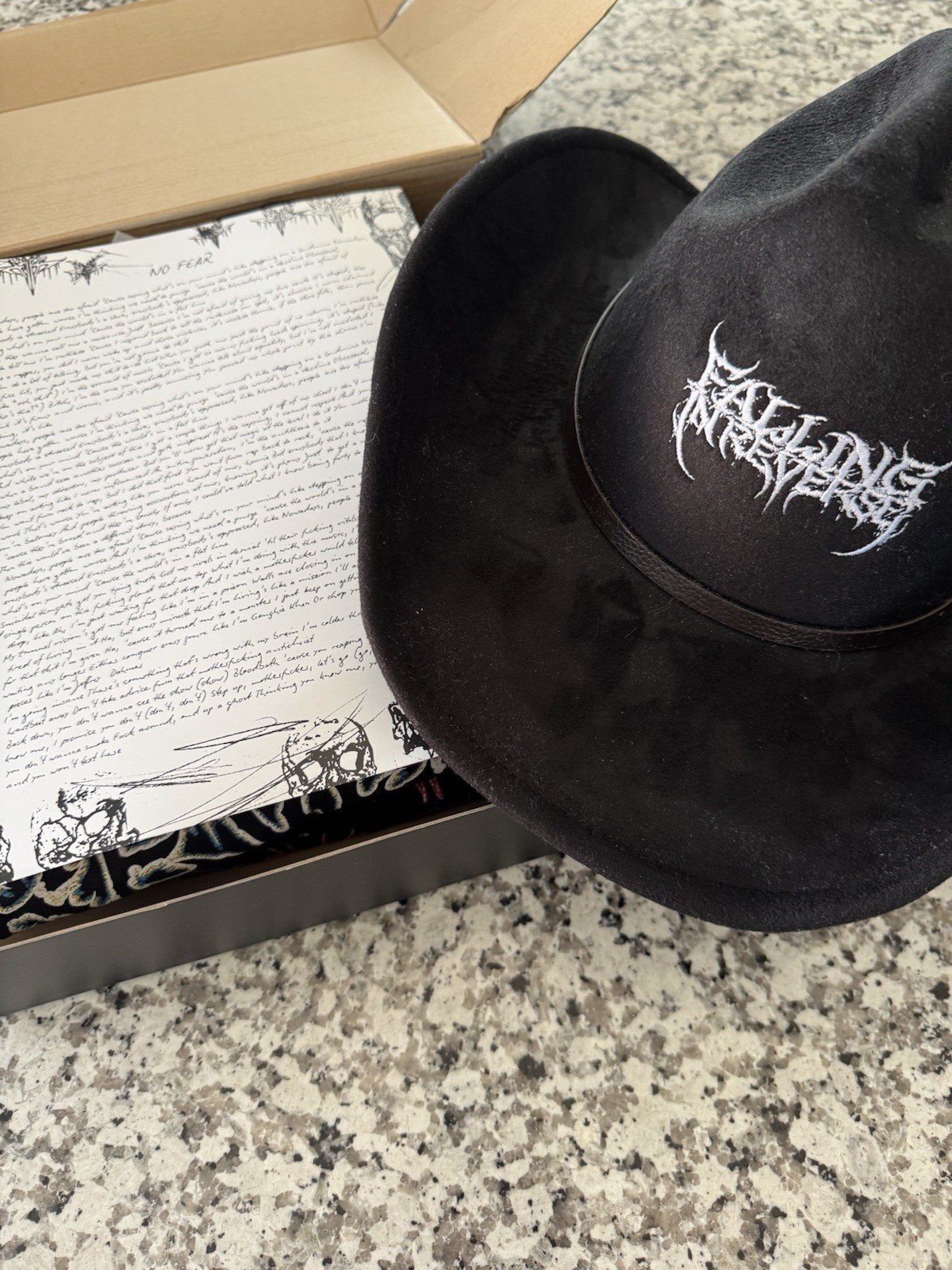 Falling In Reverse Ronnie Radke Signed Merch LOT Hat 3 2XL T-Shirts Lyric Sheet