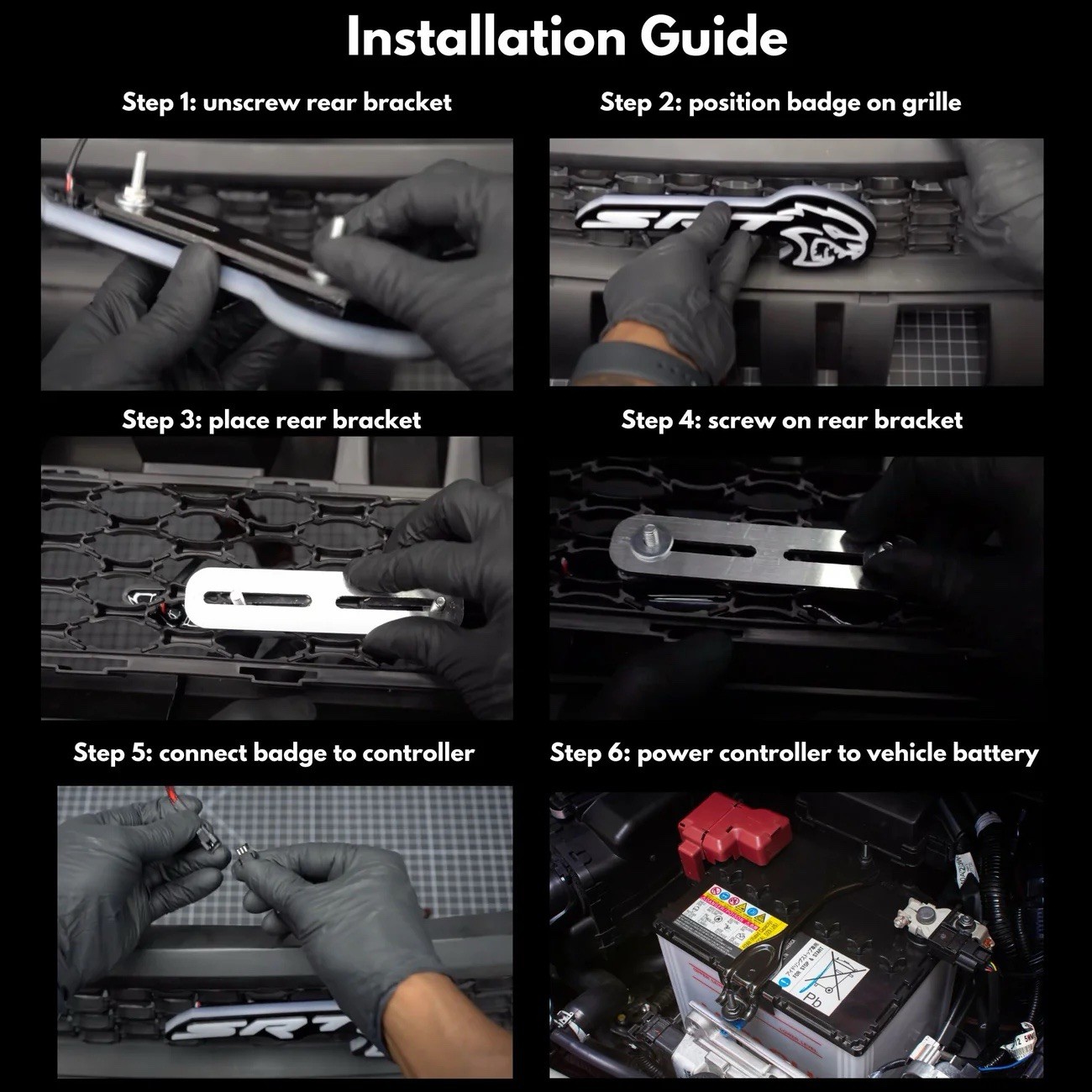SRT Hellcat Front Grill Badge Emblem Led RGBw Bluetooth Controlled