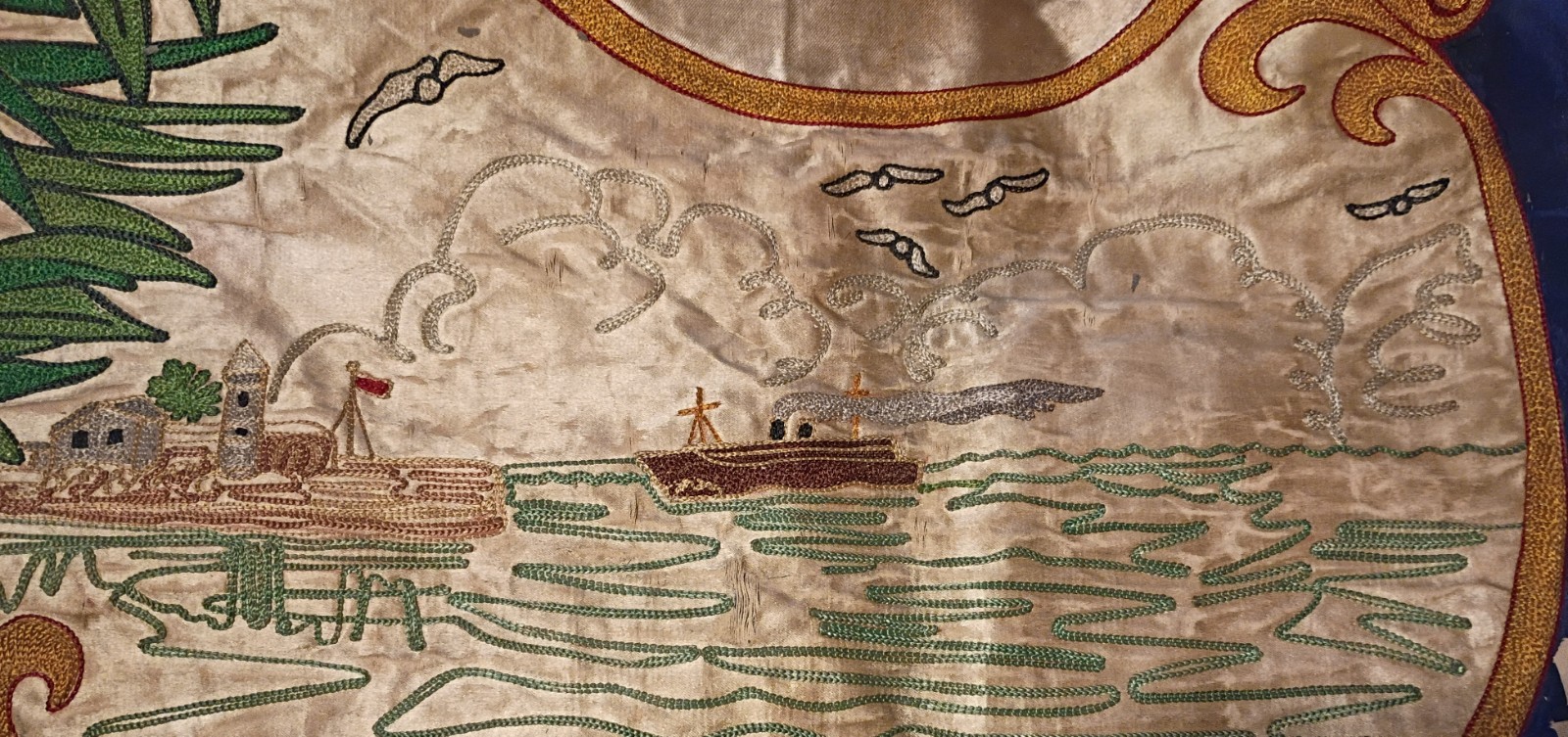 C1920 NY Afro-Caribbean Fraternal/Mutual Aid Society Banner~The Antillean League