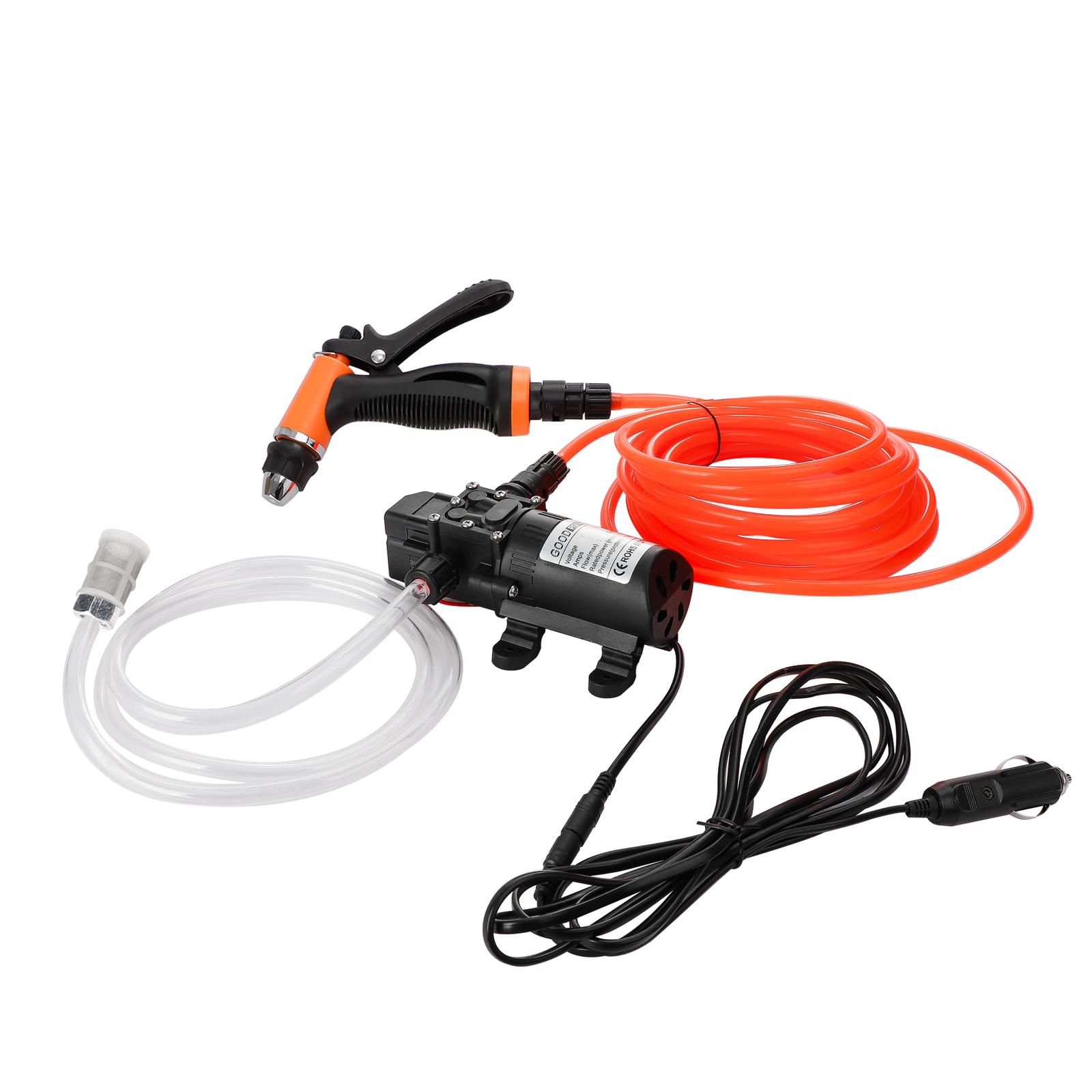 12V 160PSI Washdown Wash Pump Kit Electric DIY Car Washer Cleaner Sprayer Tool