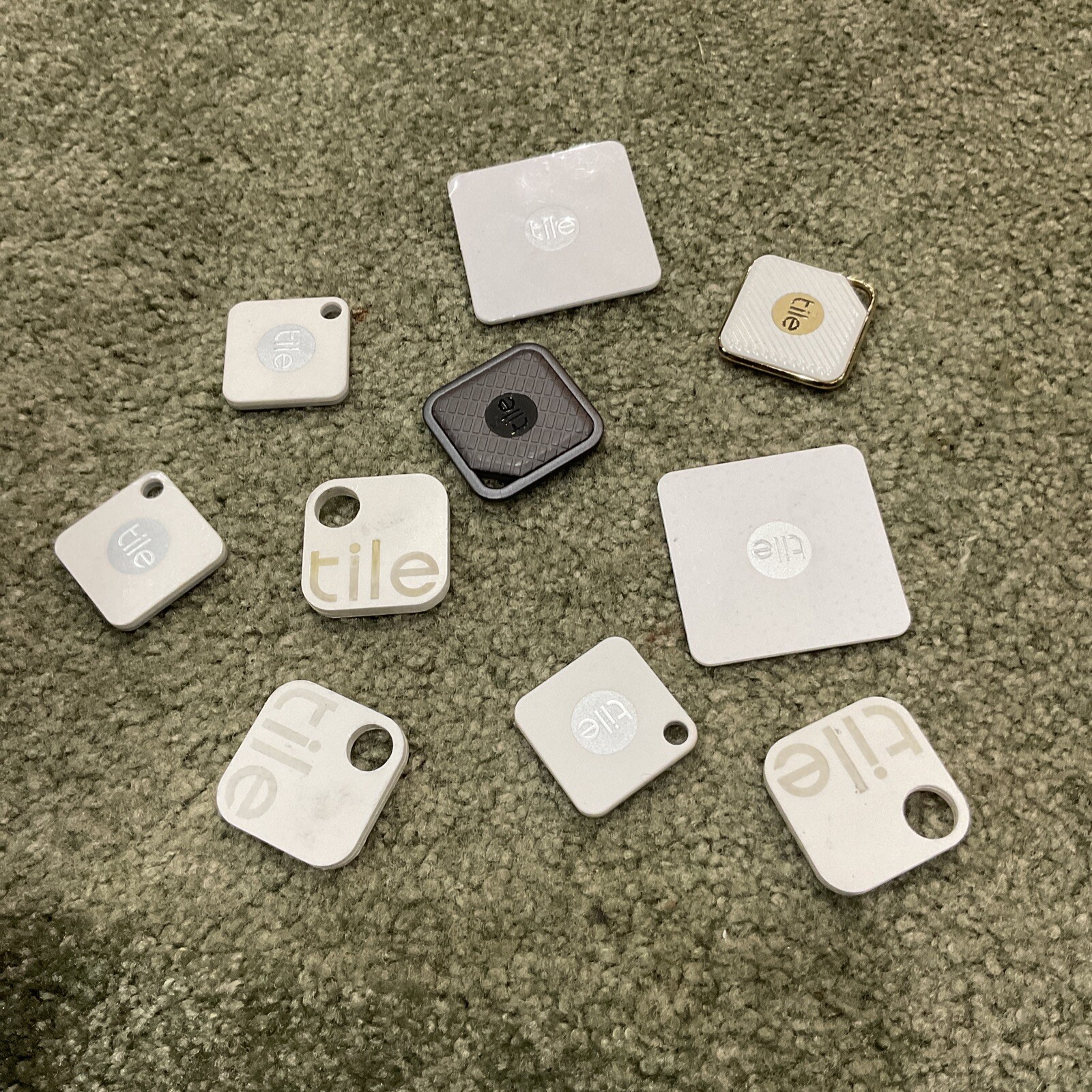 Lot Of (10) Mixed Tile Trackers Sport Mate Slim Style Used Need Batteries