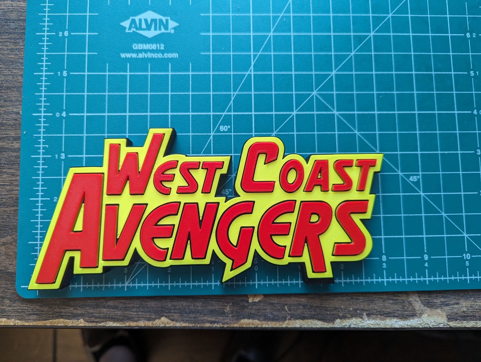 Marvel West Coast Avengers 3D printed display sign logo shelf wall