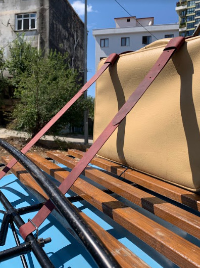 Genuine Leather Luggage Rack Straps Trunk rack straps for Classic Cars, Camel