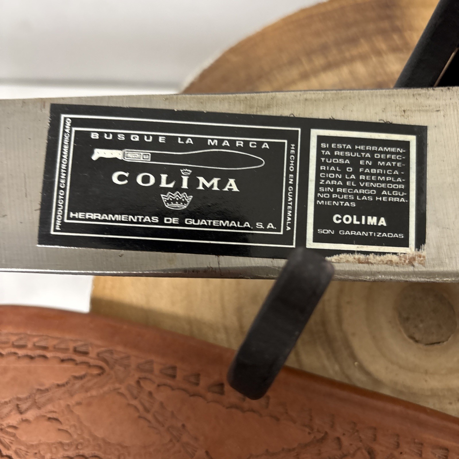 Busque La Marca Colima Guatemala MACHETE W/ Leather Sheath 18” Central American