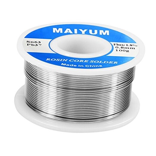 63-37 Tin Lead Rosin Core Solder Wire for Electrical Soldering () 0.8mm 100g