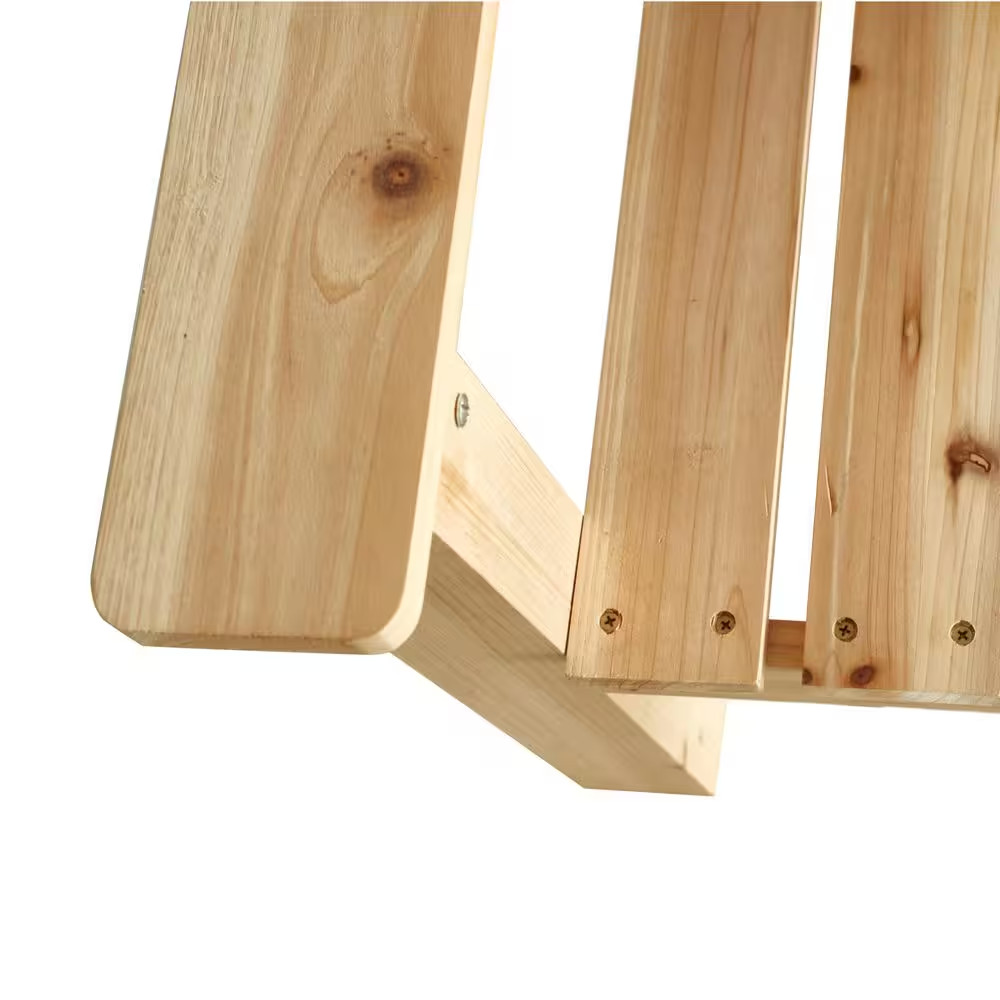 2-Piece Wood Patio Conversation Set with Engraved Bench and Coffee Table